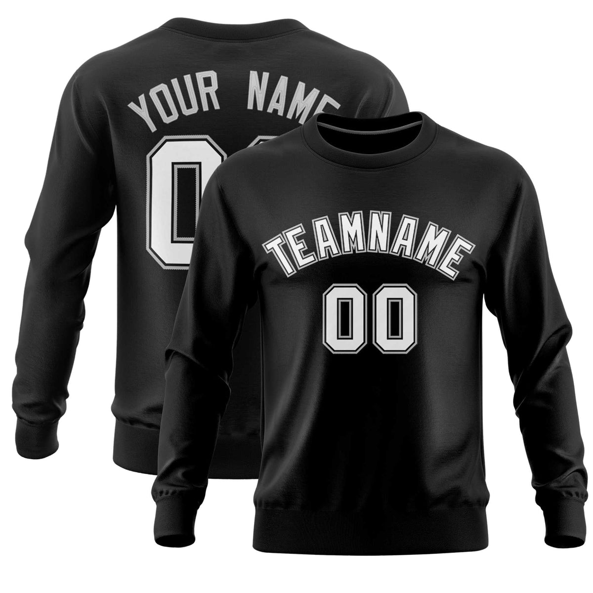 Custom Black Classic Style Personalized Uniform Pullover Hoodie| KXKSHOP