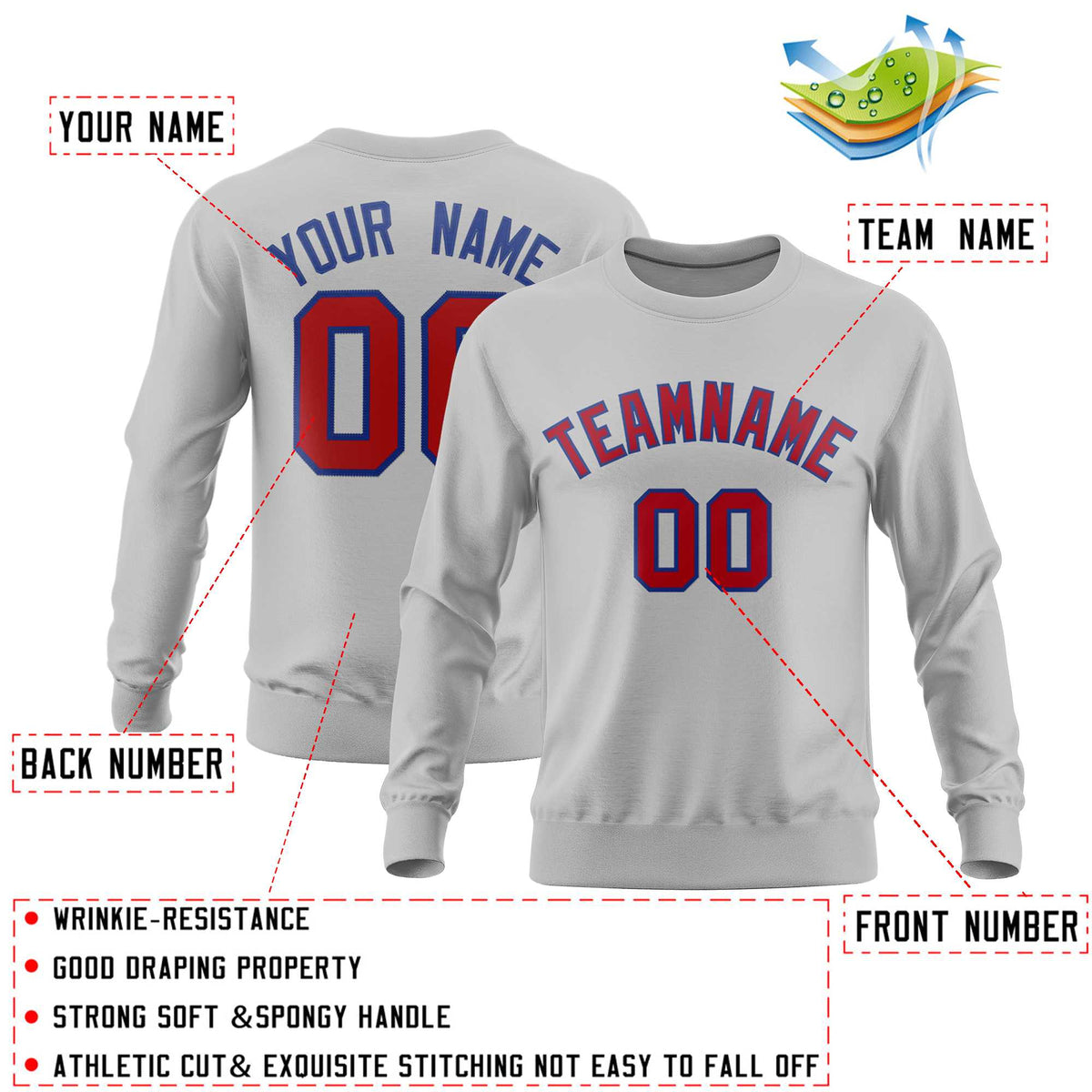 Custom Gray Classic Style Personalized Uniform Pullover Hoodie| KXKSHOP