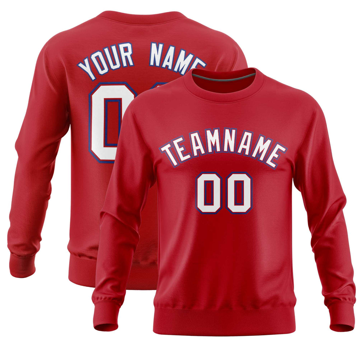Custom Red Classic Style Personalized Uniform Pullover Hoodie| KXKSHOP