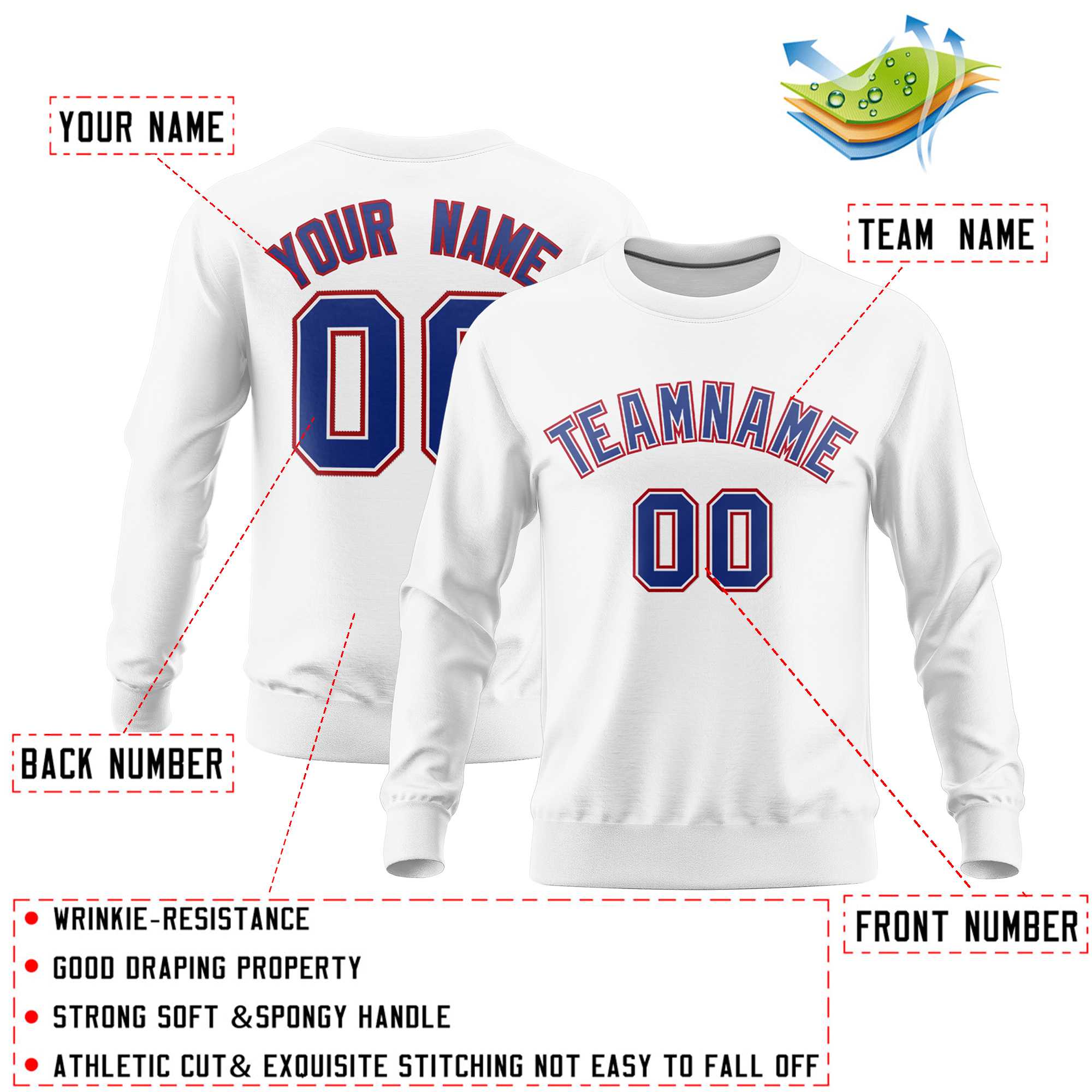 Custom White Classic Style Personalized Uniform Pullover Hoodie| KXKSHOP