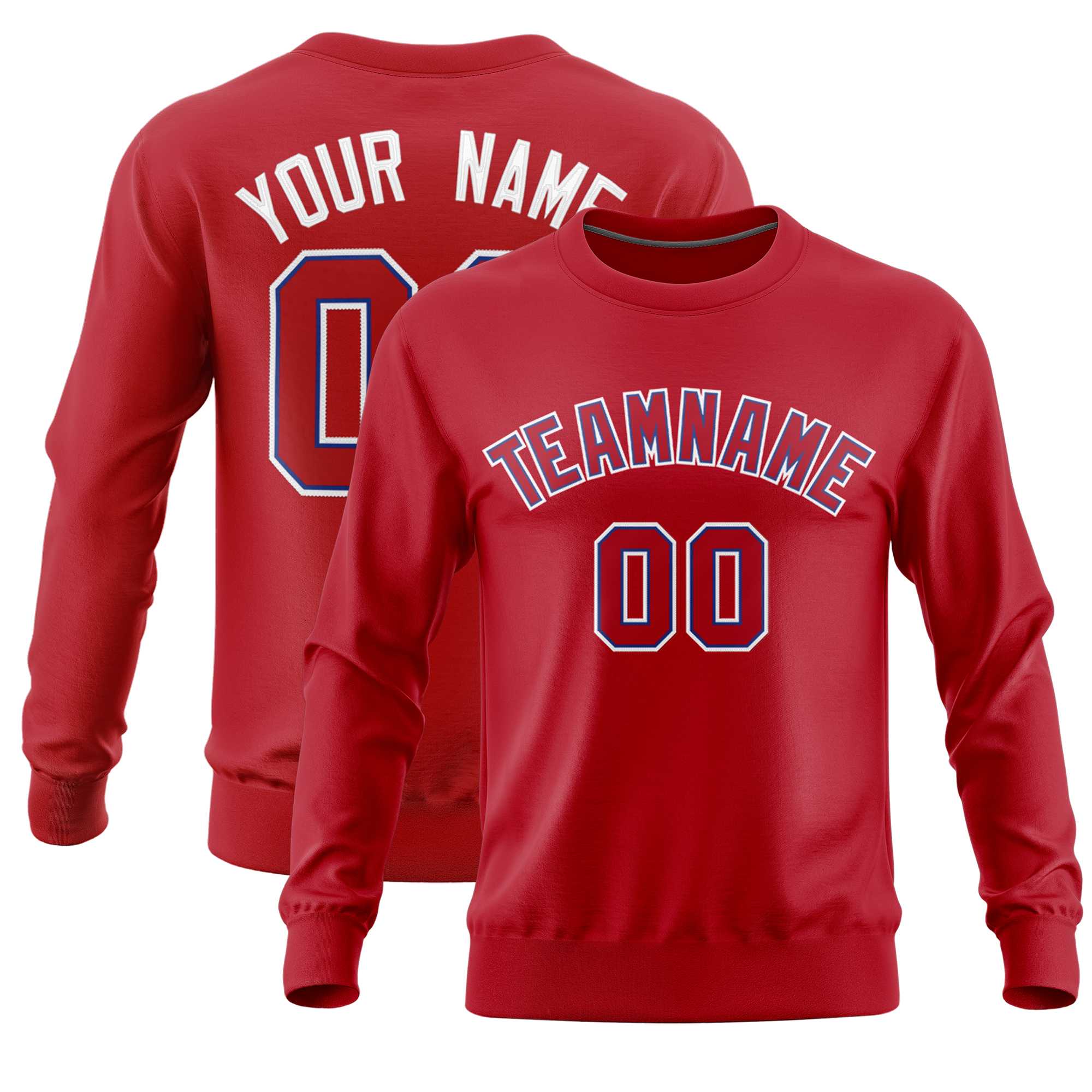 Custom Red Classic Style Personalized Uniform Pullover Hoodie| KXKSHOP
