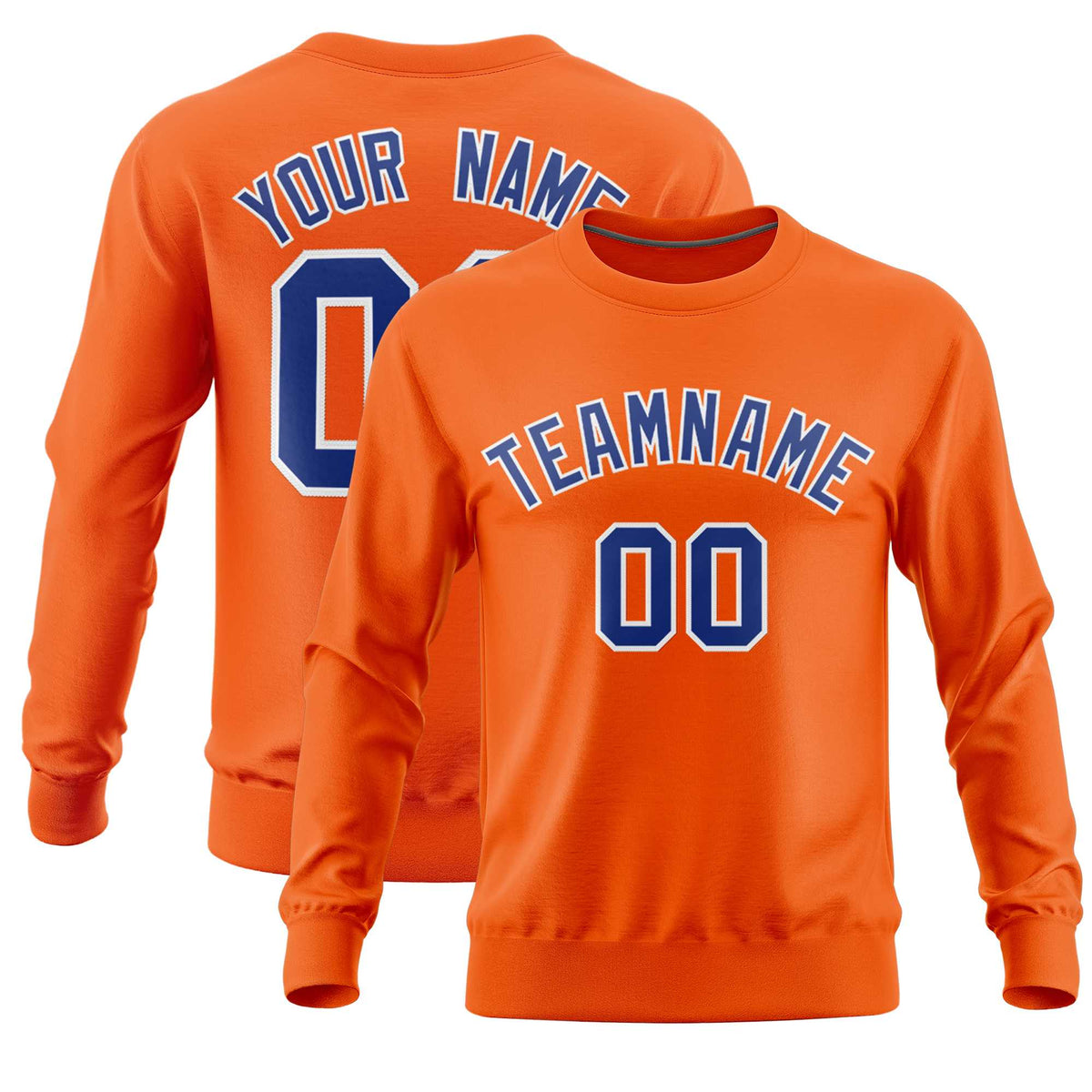 Custom Orange Classic Style Personalized Uniform Pullover Hoodie| KXKSHOP