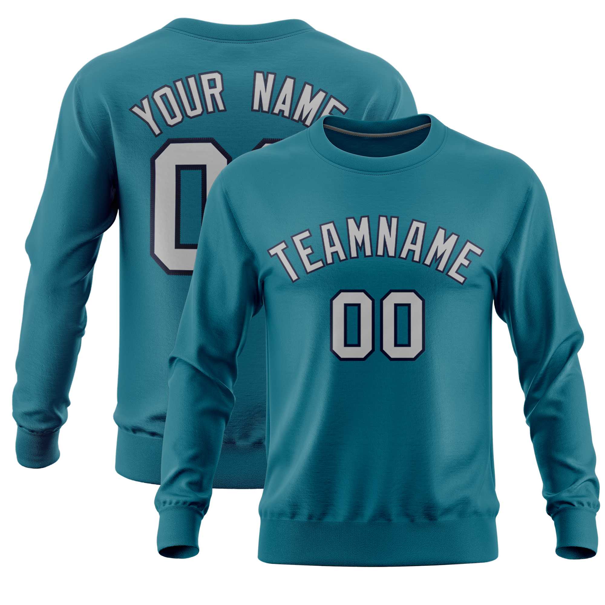 Custom Aqua Classic Style Personalized Uniform Pullover Hoodie| KXKSHOP