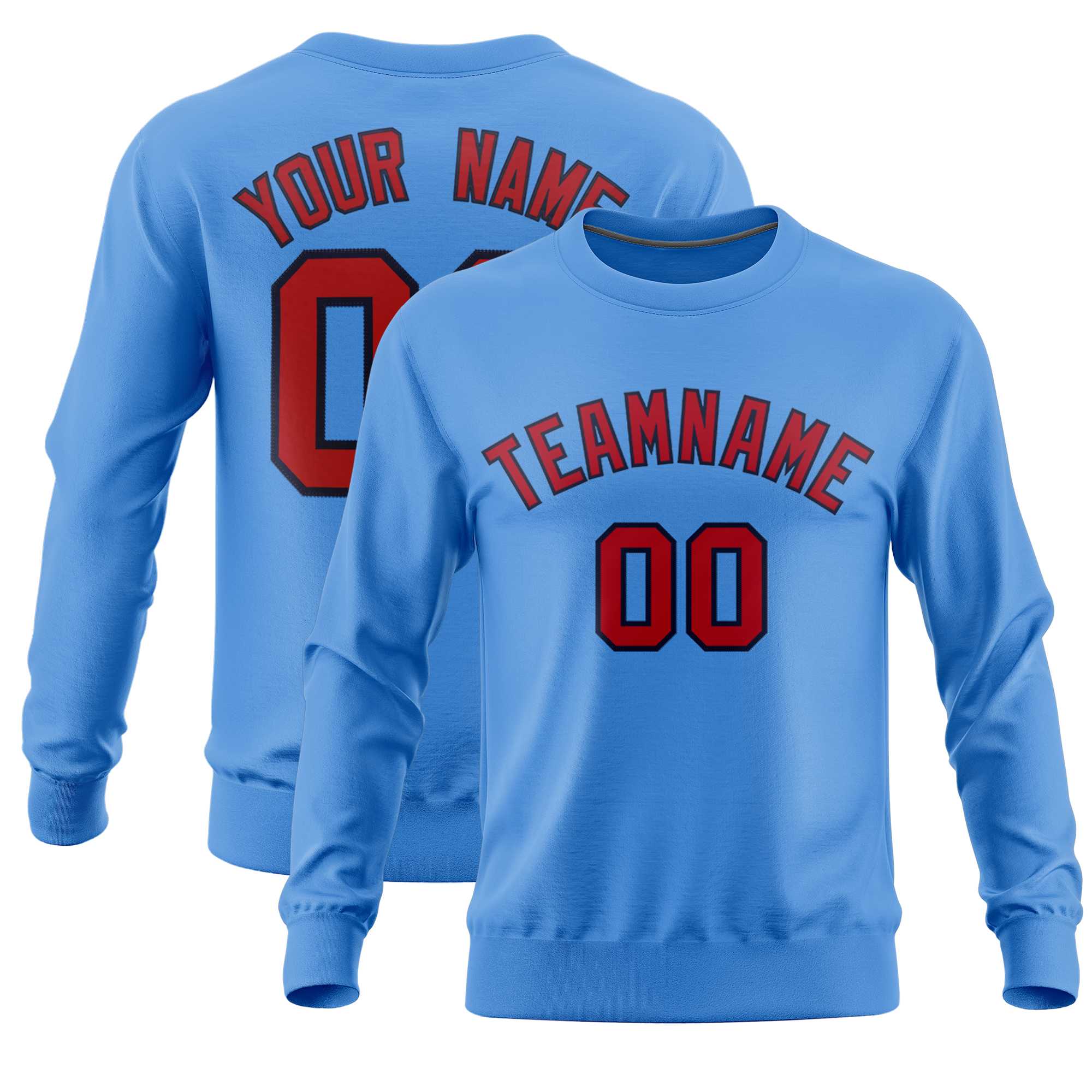 Custom Powder Blue Classic Style Personalized Uniform Pullover Hoodie| KXKSHOP