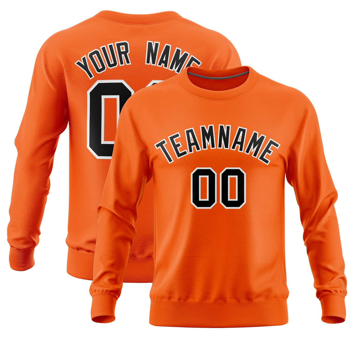Custom Orange Classic Style Personalized Uniform Pullover Hoodie| KXKSHOP