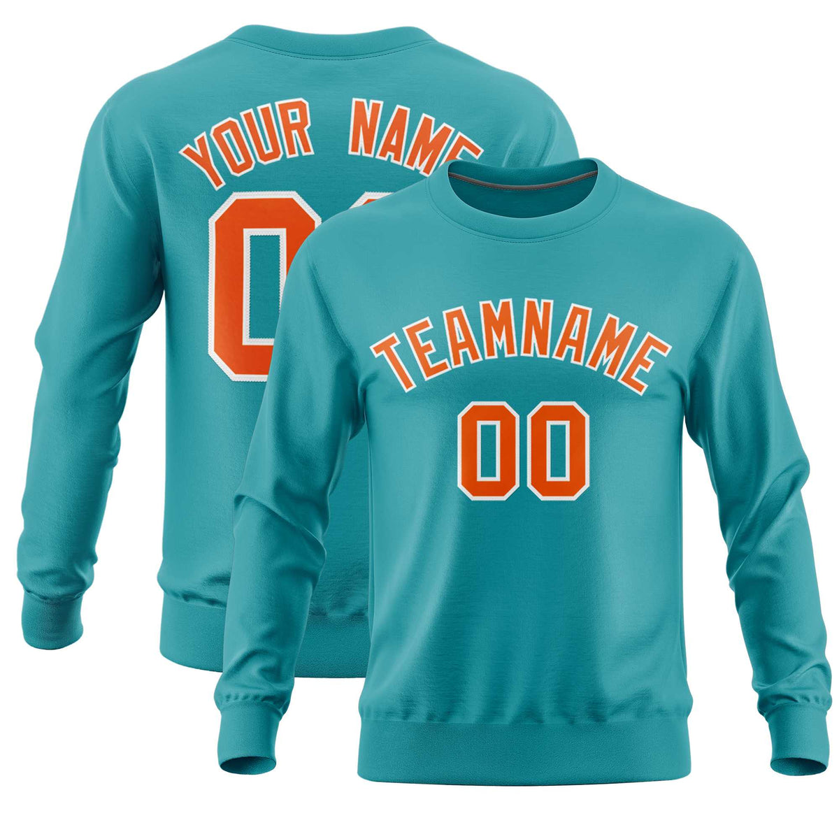 Custom Aqua Classic Style Personalized Uniform Pullover Hoodie| KXKSHOP