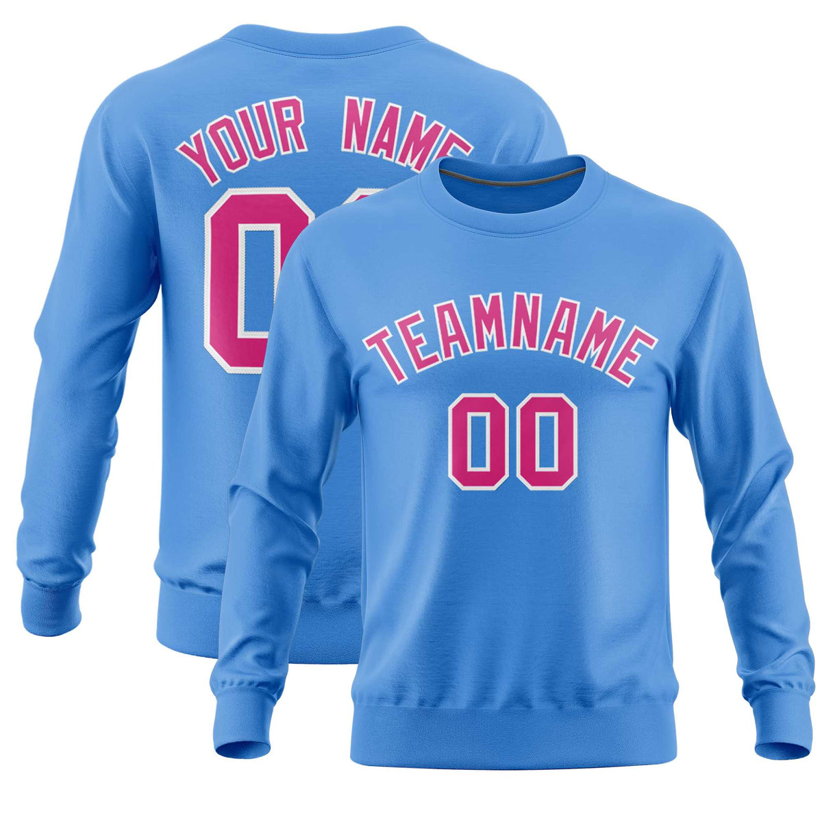 Custom Powder Blue Classic Style Personalized Uniform Pullover Hoodie| KXKSHOP