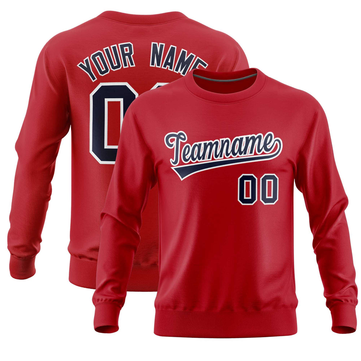 Custom Red Classic Style Personalized Uniform Pullover Hoodie| KXKSHOP
