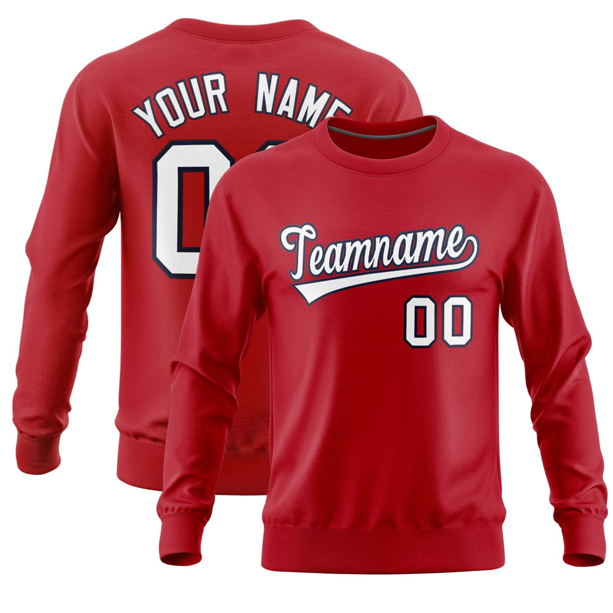 Custom Red Classic Style Personalized Uniform Pullover Hoodie| KXKSHOP