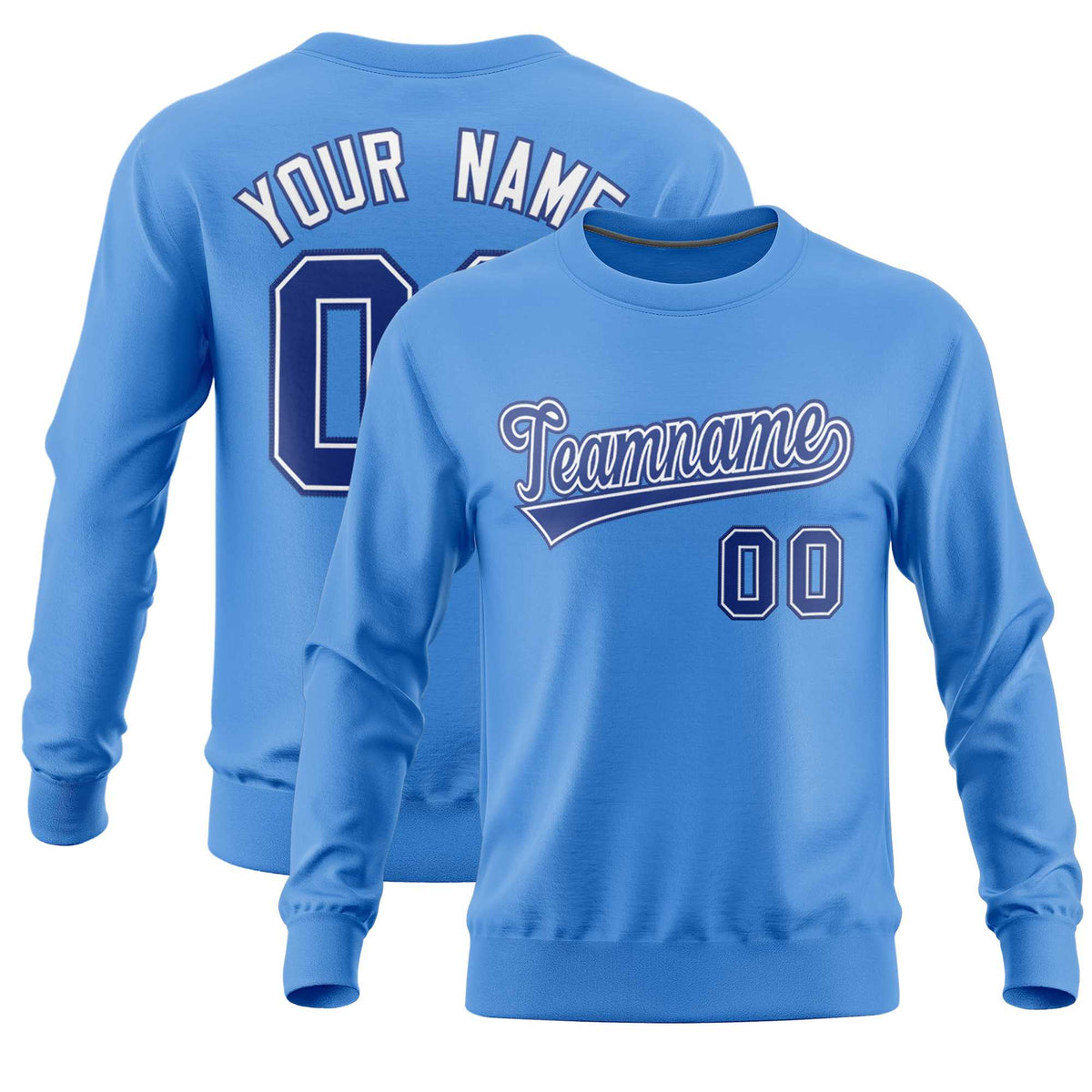 Custom Powder Blue Classic Style Personalized Uniform Pullover Hoodie| KXKSHOP