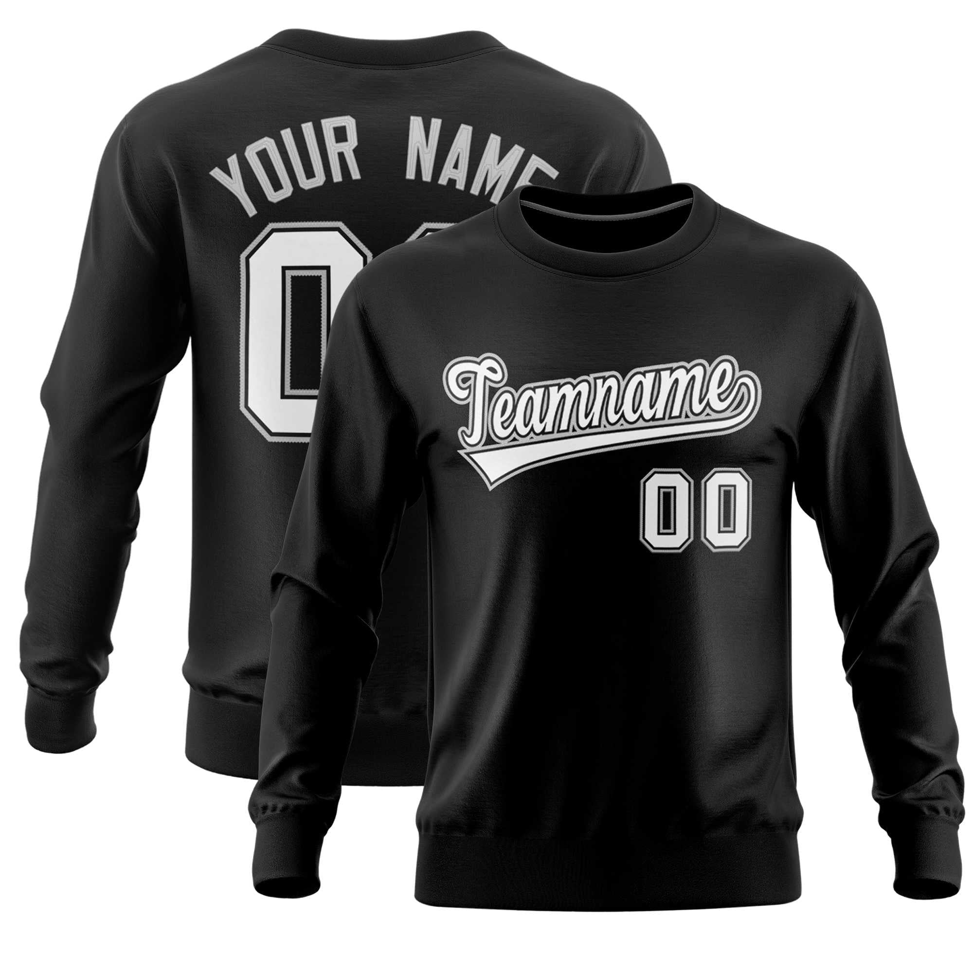 Custom Black Classic Style Personalized Uniform Pullover Hoodie| KXKSHOP
