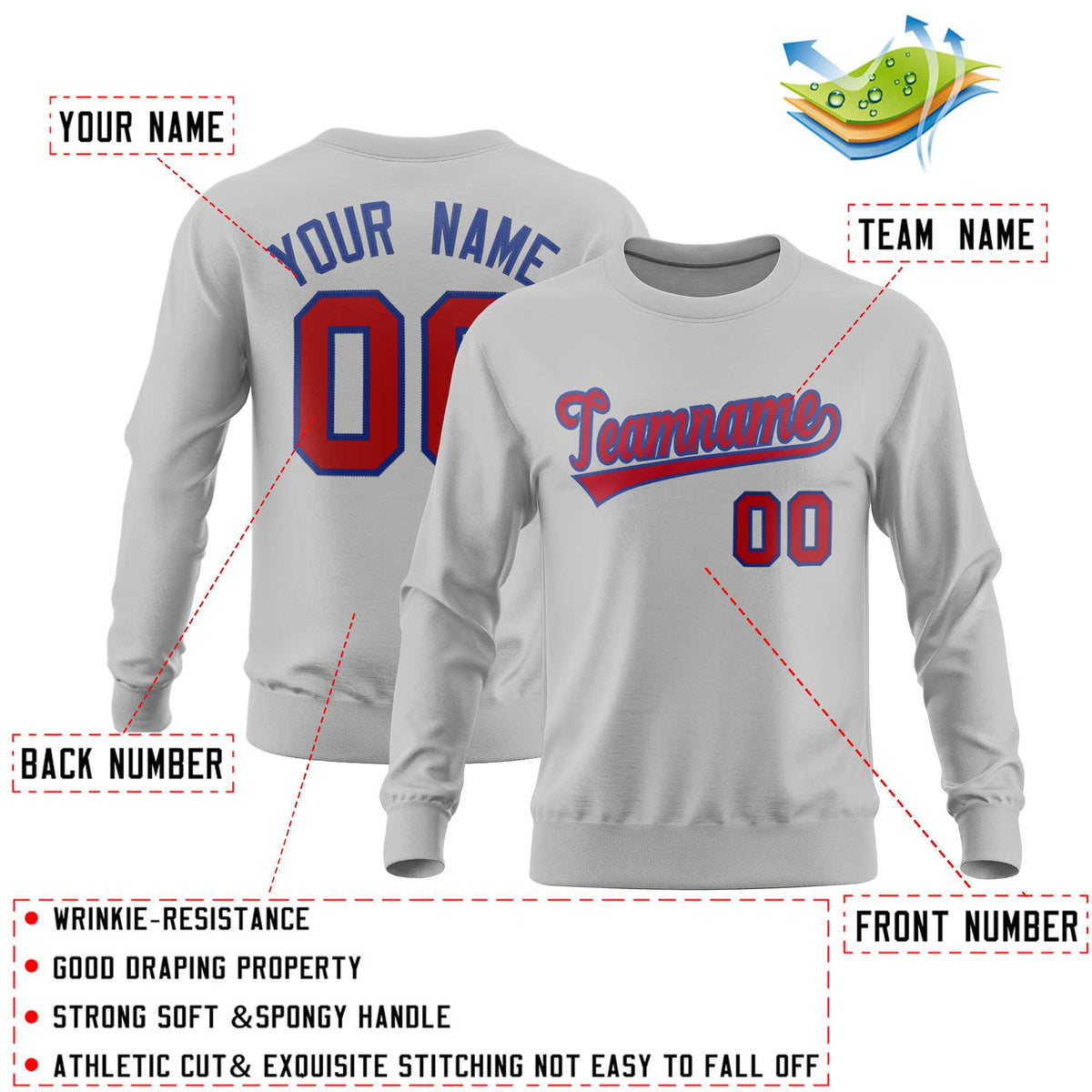 Custom Gray Classic Style Personalized Uniform Pullover Hoodie| KXKSHOP