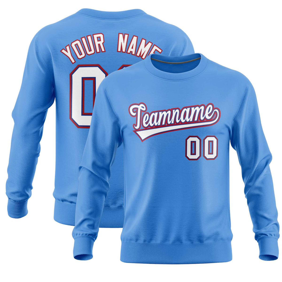 Custom Powder Blue Classic Style Personalized Uniform Pullover Hoodie| KXKSHOP