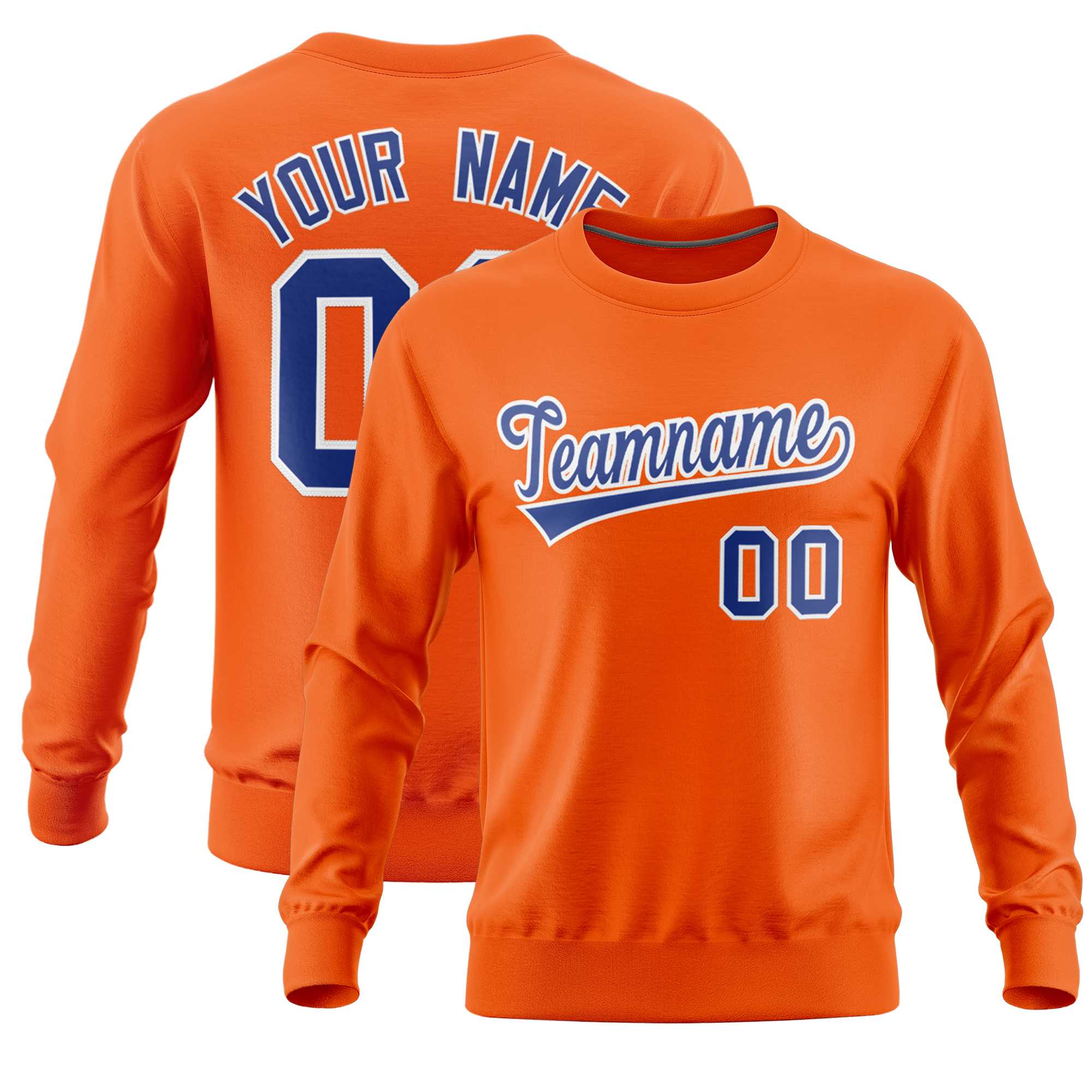 Custom Orange Classic Style Personalized Uniform Pullover Hoodie| KXKSHOP