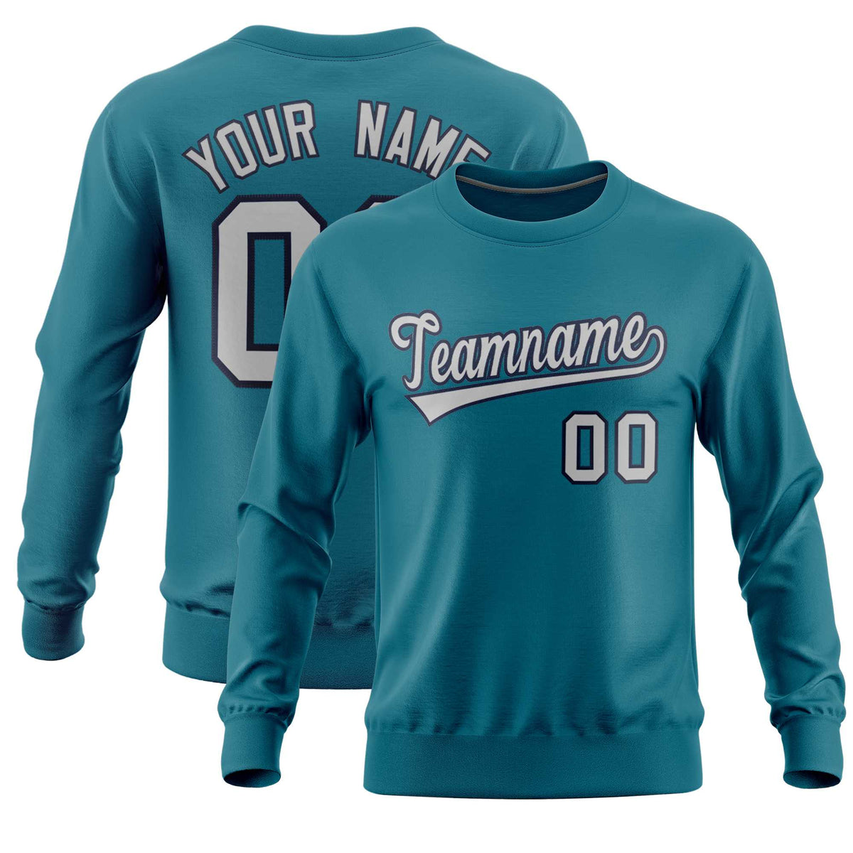 Custom Aqua Classic Style Personalized Uniform Pullover Hoodie| KXKSHOP
