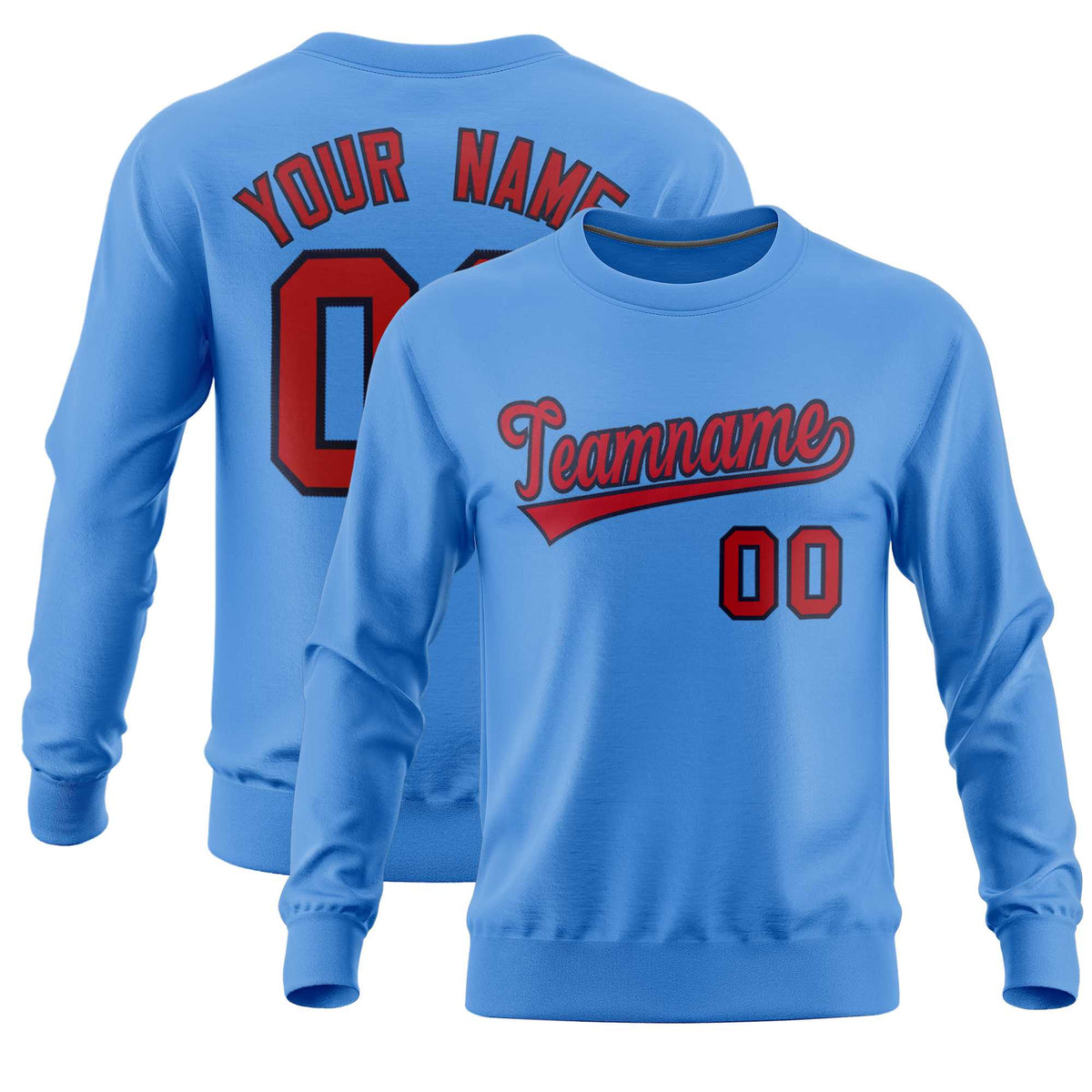 Custom Powder Blue Classic Style Personalized Uniform Pullover Hoodie| KXKSHOP