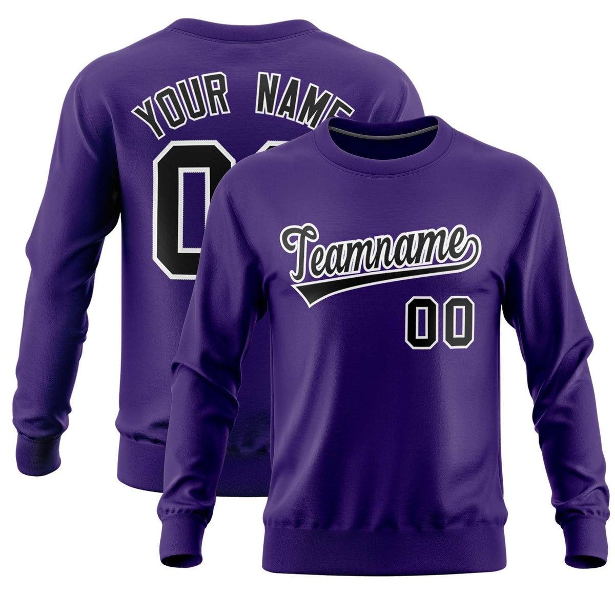 Custom Purple Classic Style Personalized Uniform Pullover Hoodie| KXKSHOP