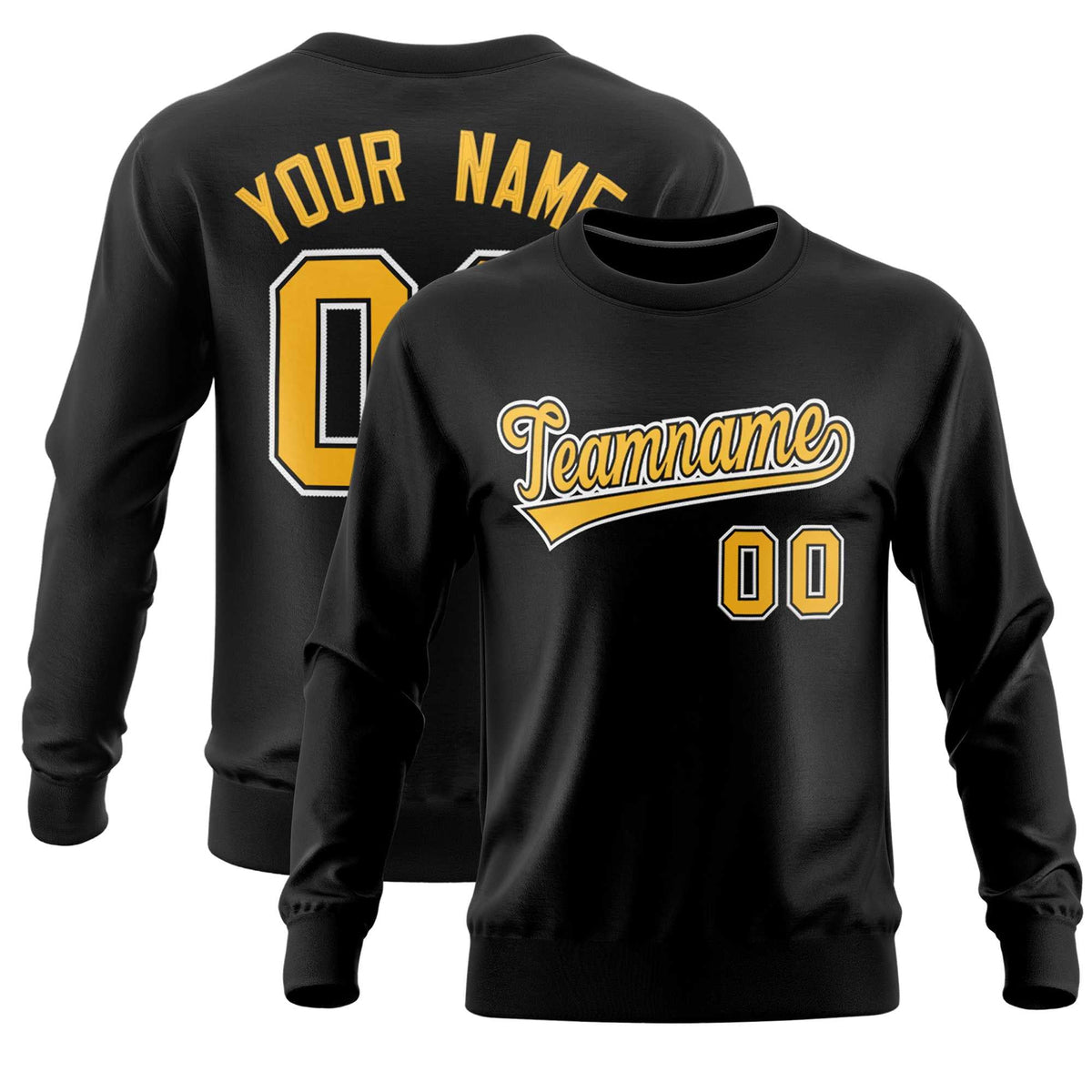 Custom Black Classic Style Personalized Uniform Pullover Hoodie| KXKSHOP