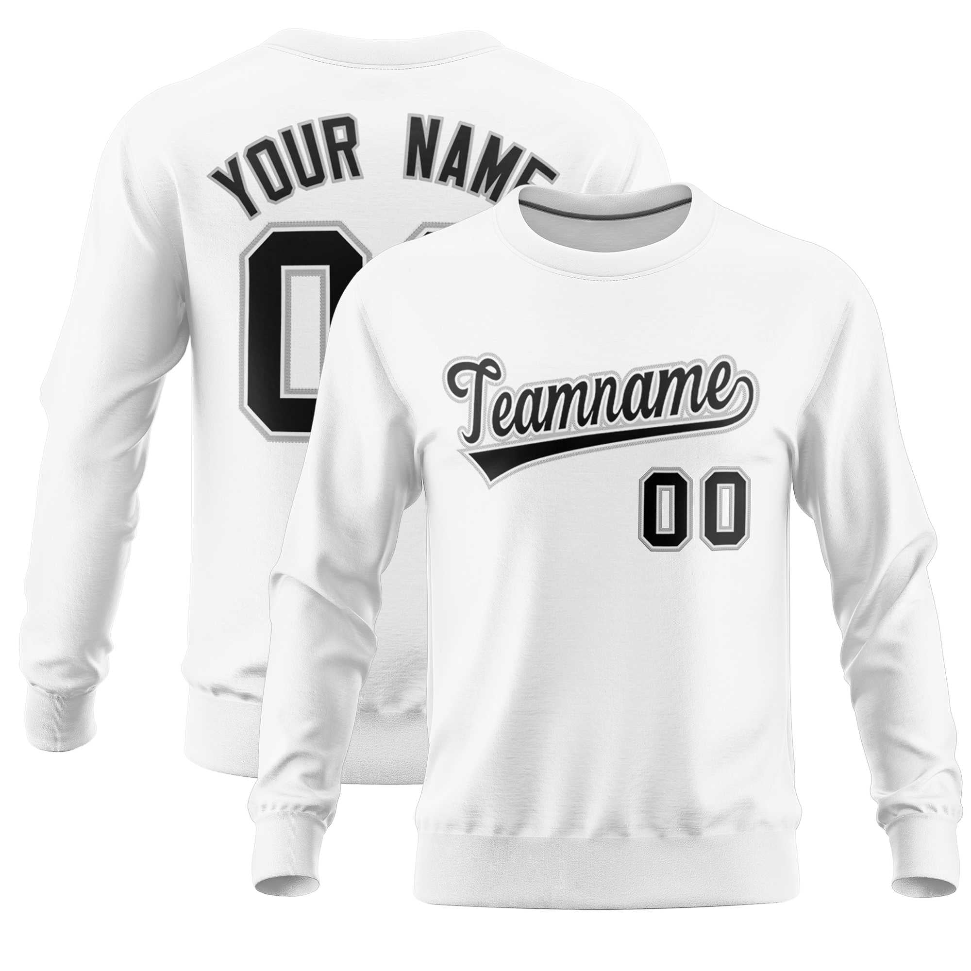 Custom White Classic Style Personalized Uniform Pullover Hoodie| KXKSHOP