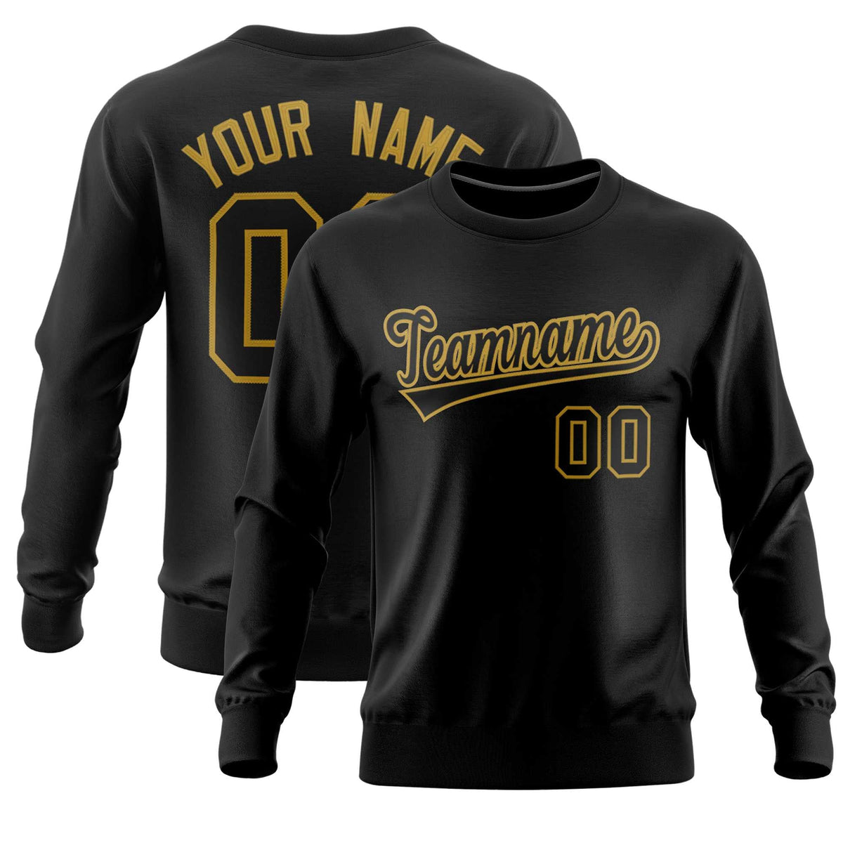 Custom Black Classic Style Personalized Uniform Pullover Hoodie| KXKSHOP