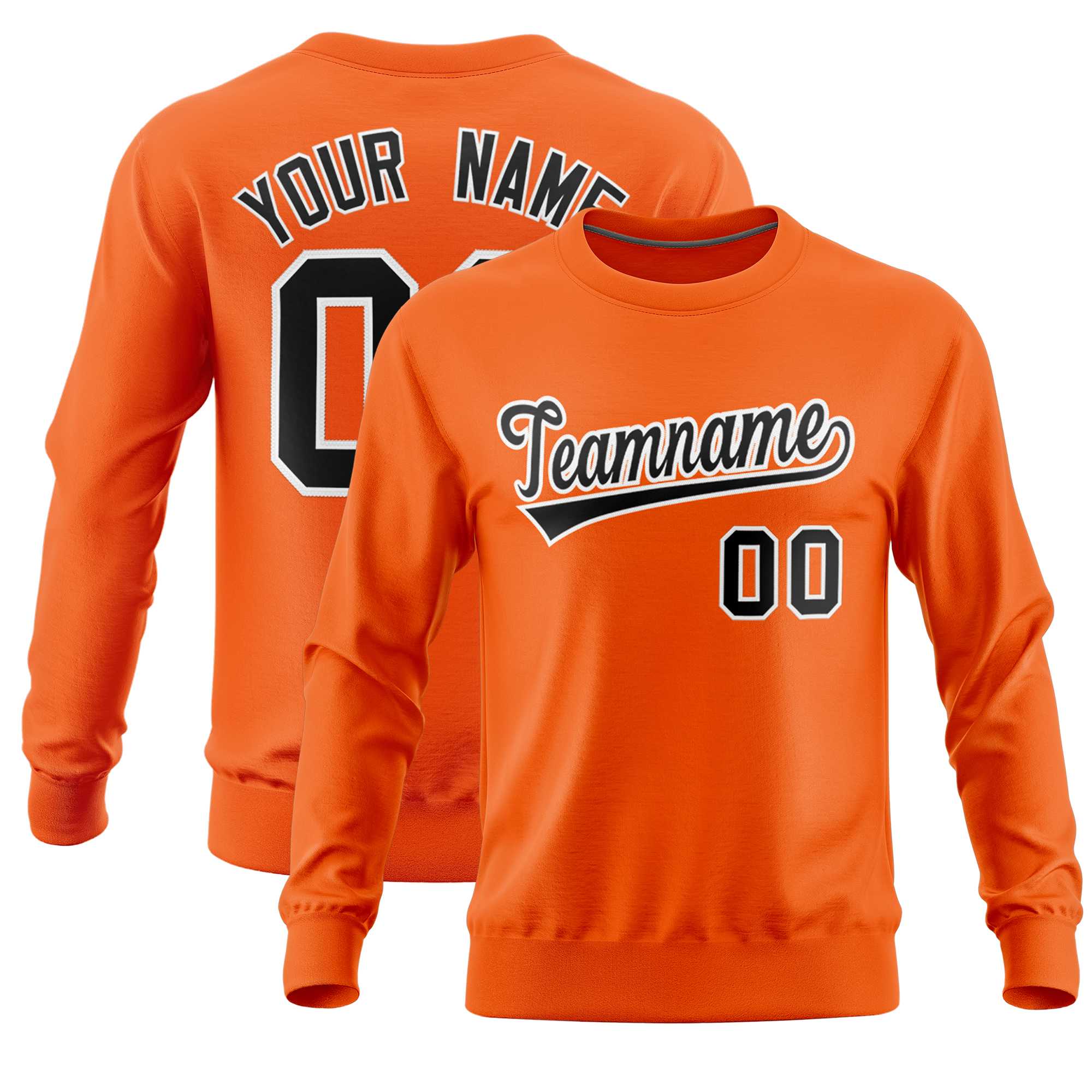 Custom Orange Classic Style Personalized Uniform Pullover Hoodie| KXKSHOP
