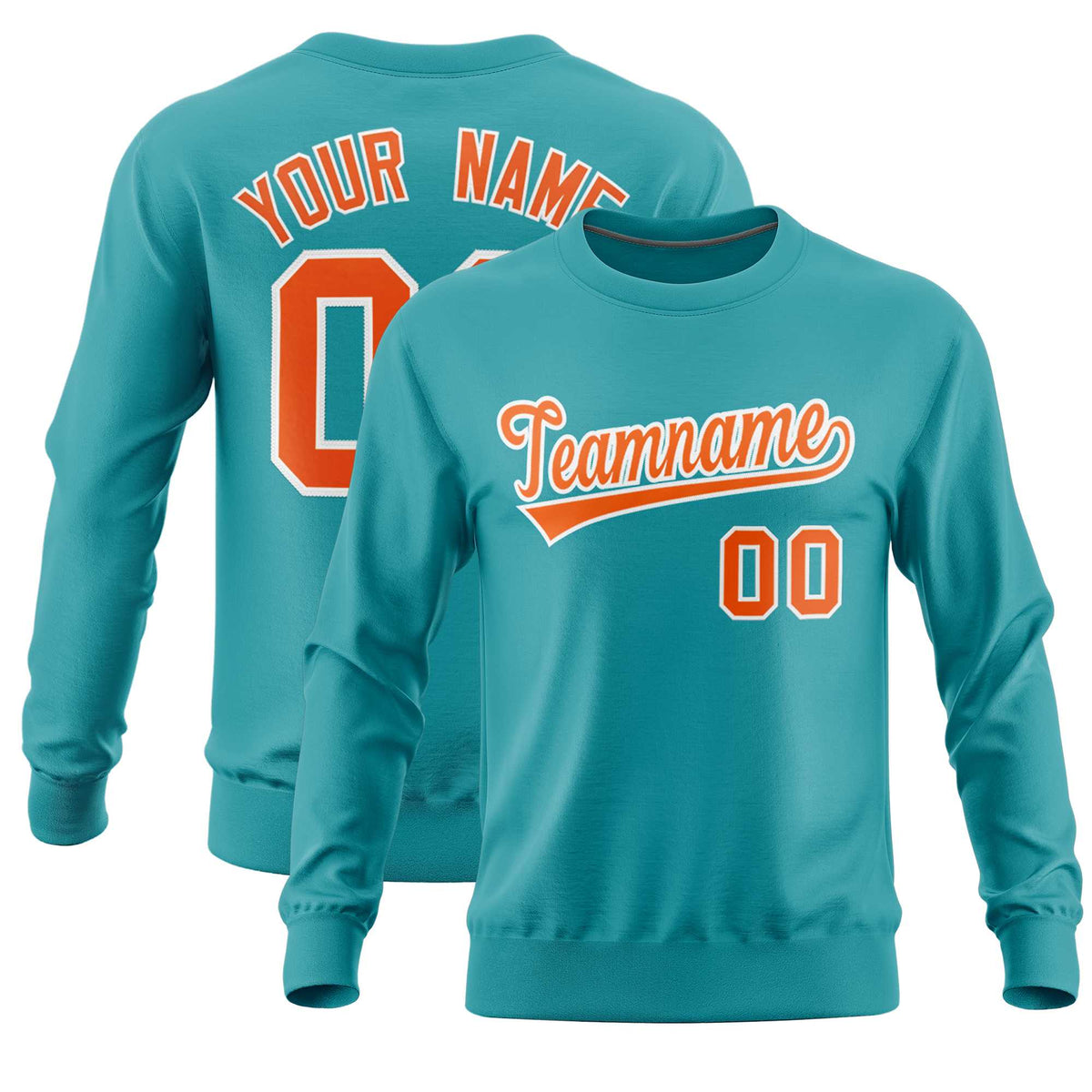 Custom Aqua Classic Style Personalized Uniform Pullover Hoodie| KXKSHOP