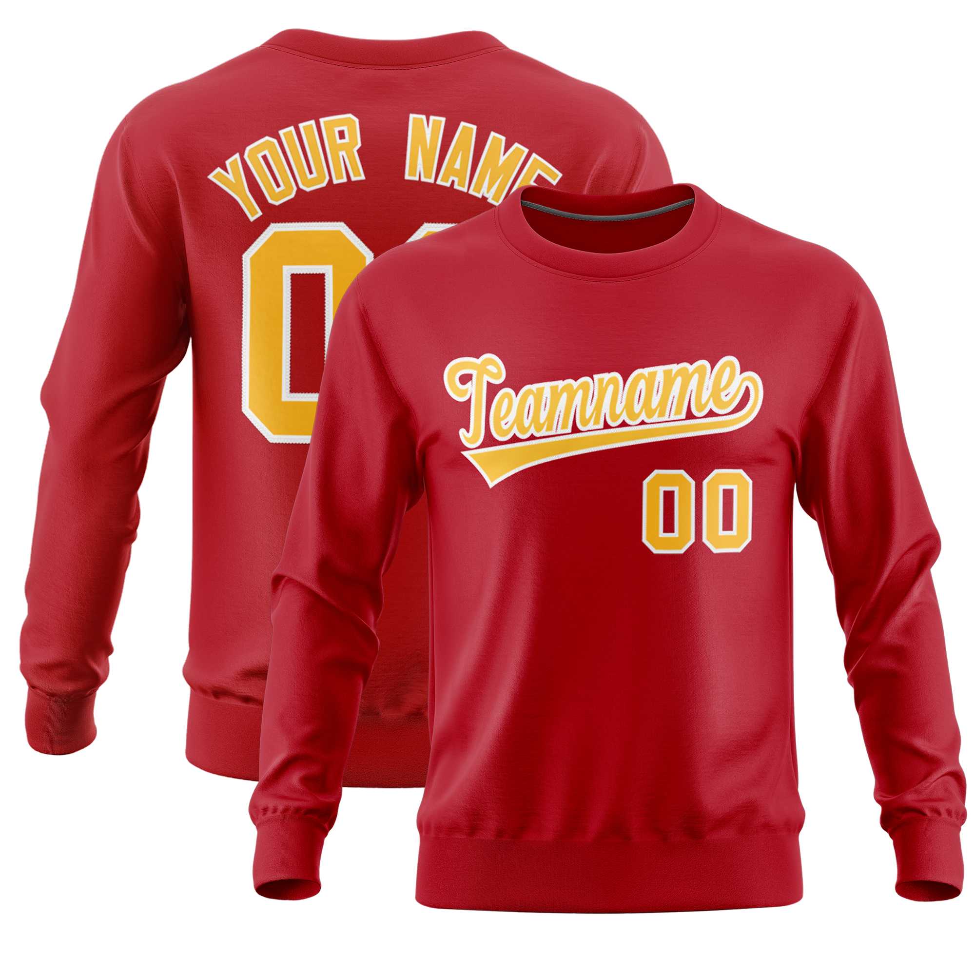 Custom Red Classic Style Personalized Uniform Pullover Hoodie| KXKSHOP