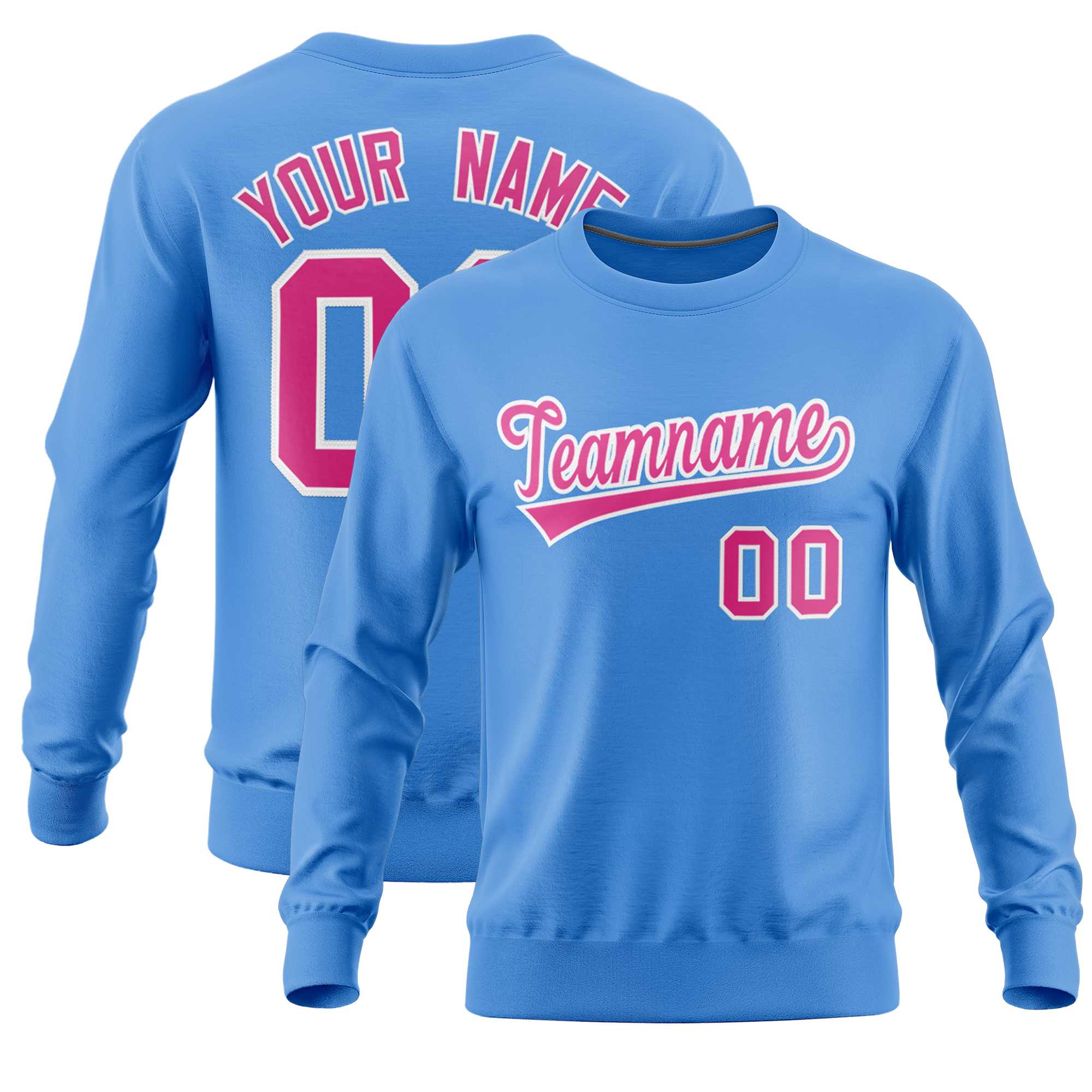 Custom Powder Blue Classic Style Personalized Uniform Pullover Hoodie| KXKSHOP