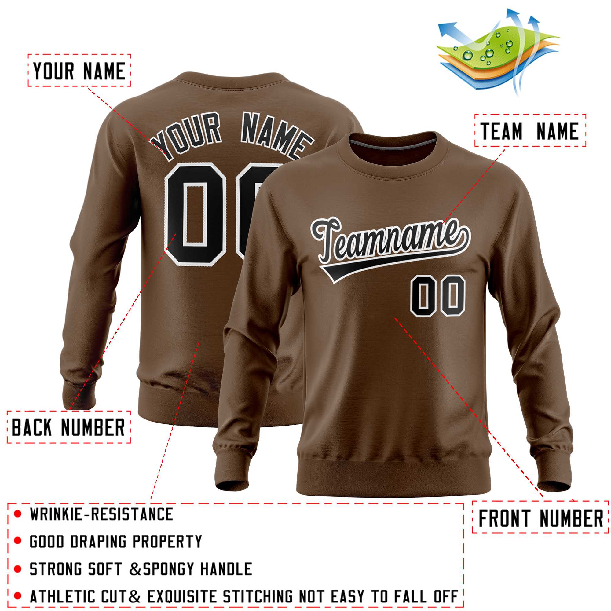 Custom Light Brown Classic Style Personalized Uniform Pullover Hoodie| KXKSHOP