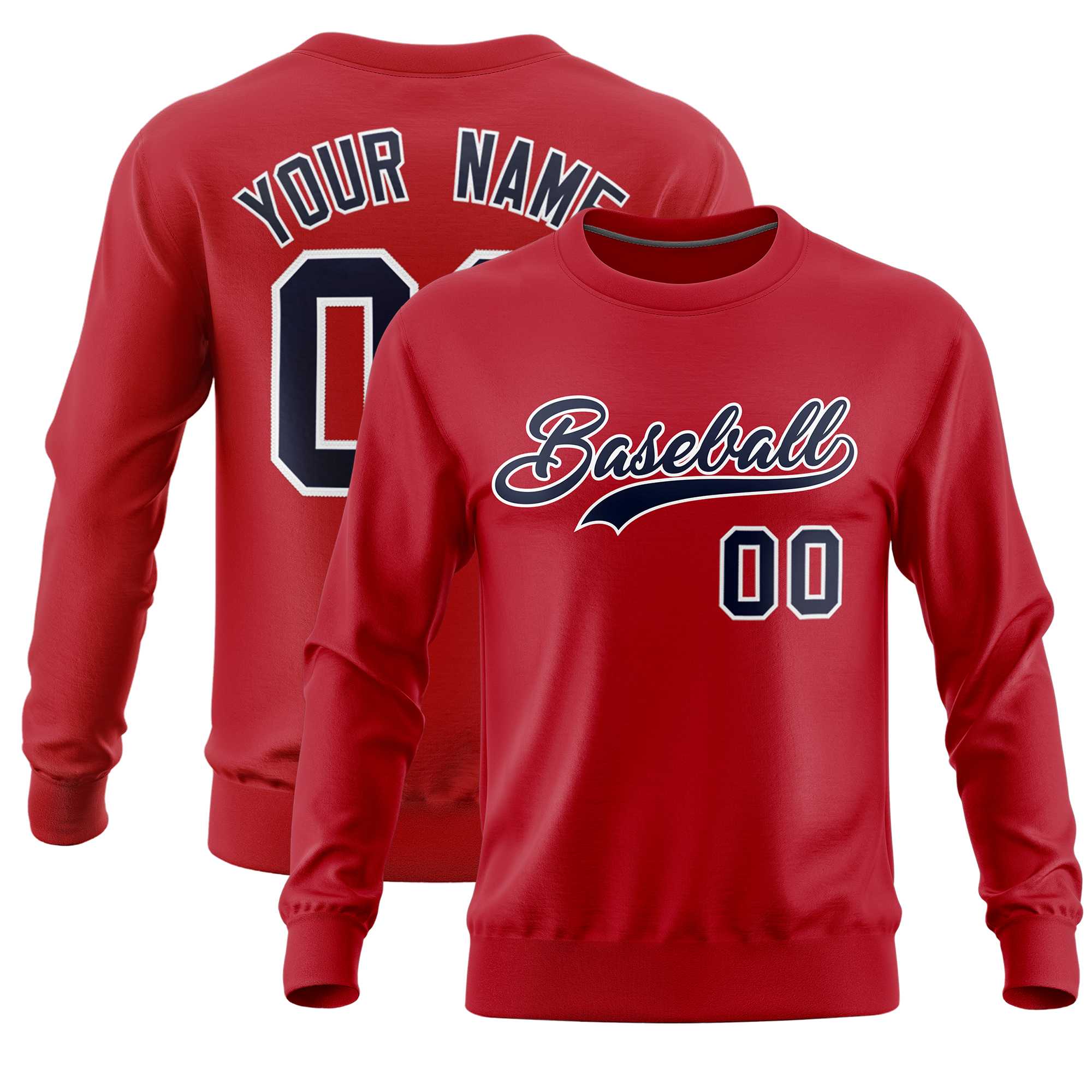Custom Red Classic Style Personalized Uniform Pullover Hoodie| KXKSHOP