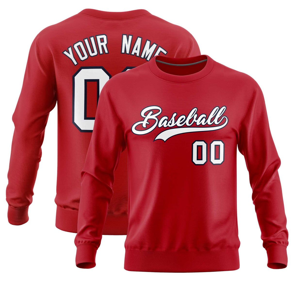 Custom Red Classic Style Personalized Uniform Pullover Hoodie| KXKSHOP