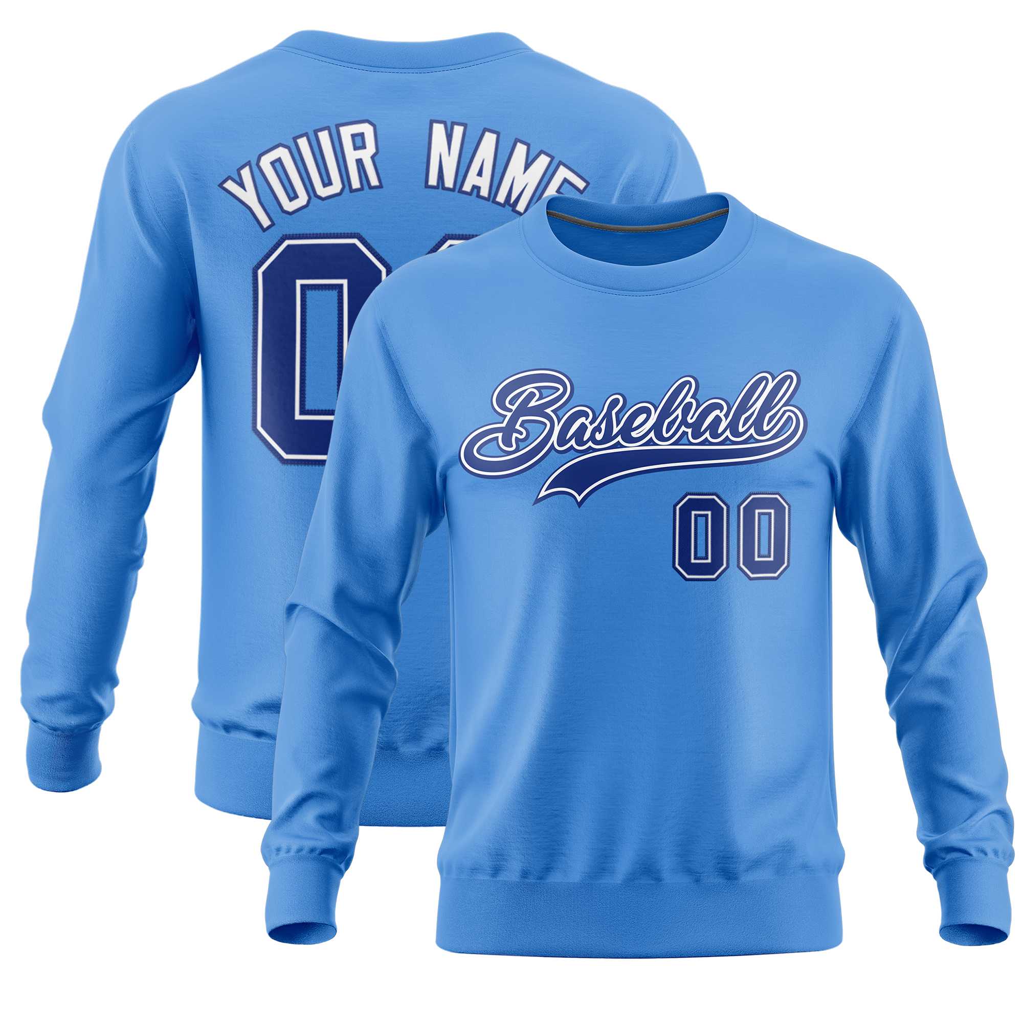 Custom Powder Blue Classic Style Personalized Uniform Pullover Hoodie| KXKSHOP