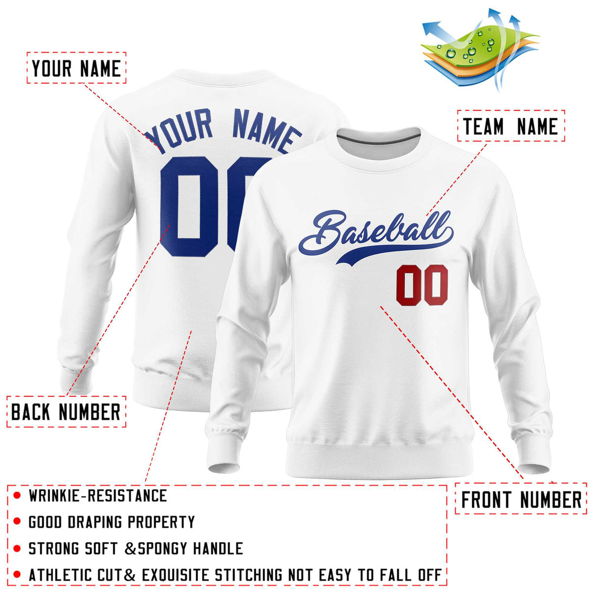 Custom White Classic Style Personalized Uniform Pullover Hoodie| KXKSHOP