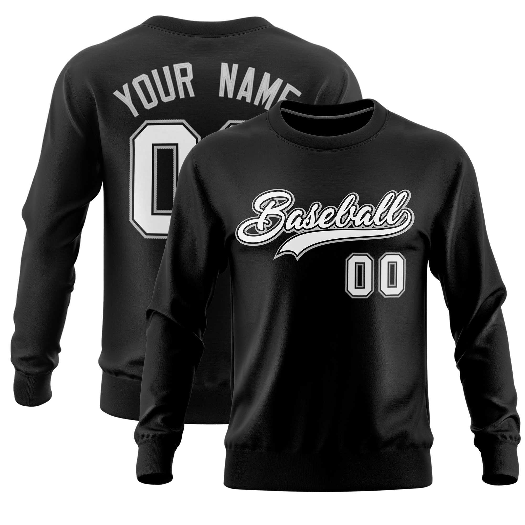 Custom Black Classic Style Personalized Uniform Pullover Hoodie| KXKSHOP
