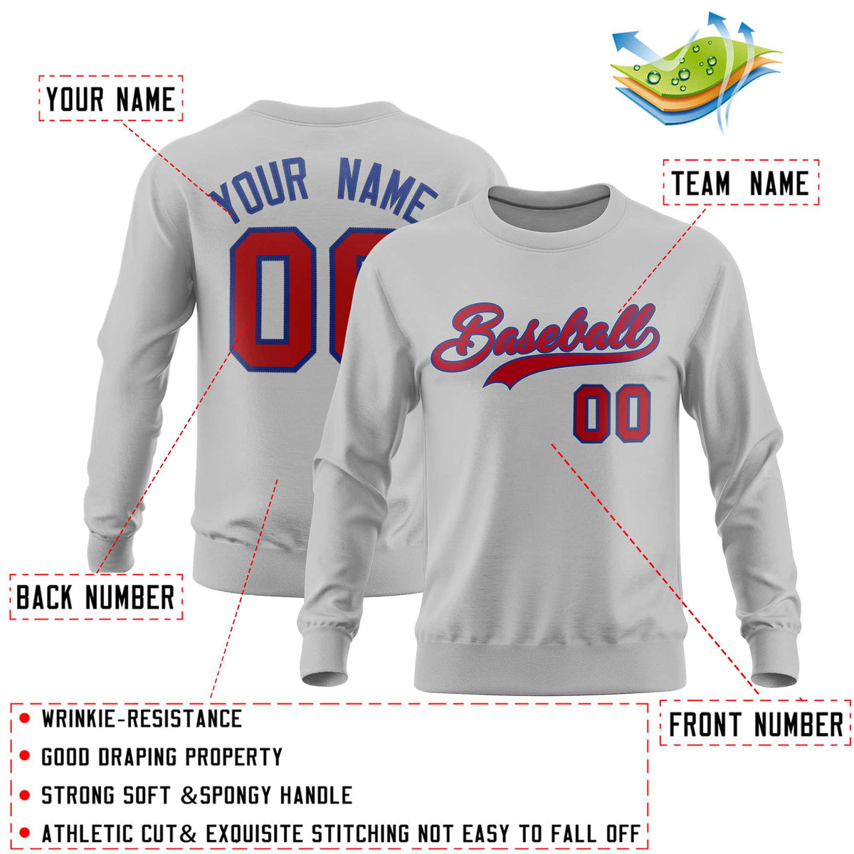 Custom Gray Classic Style Personalized Uniform Pullover Hoodie| KXKSHOP