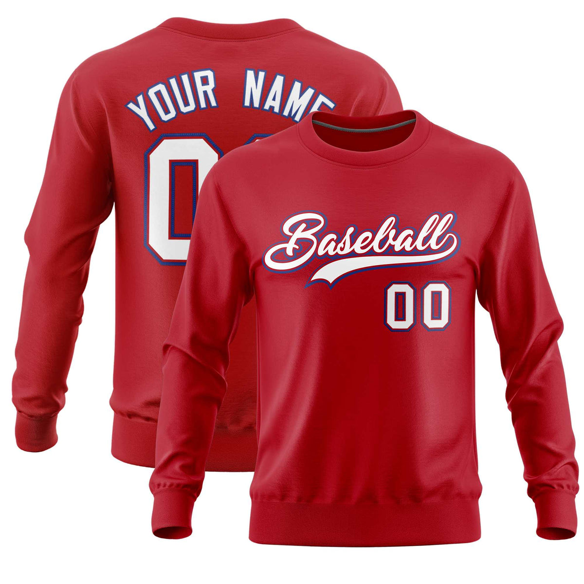 Custom Red Classic Style Personalized Uniform Pullover Hoodie| KXKSHOP