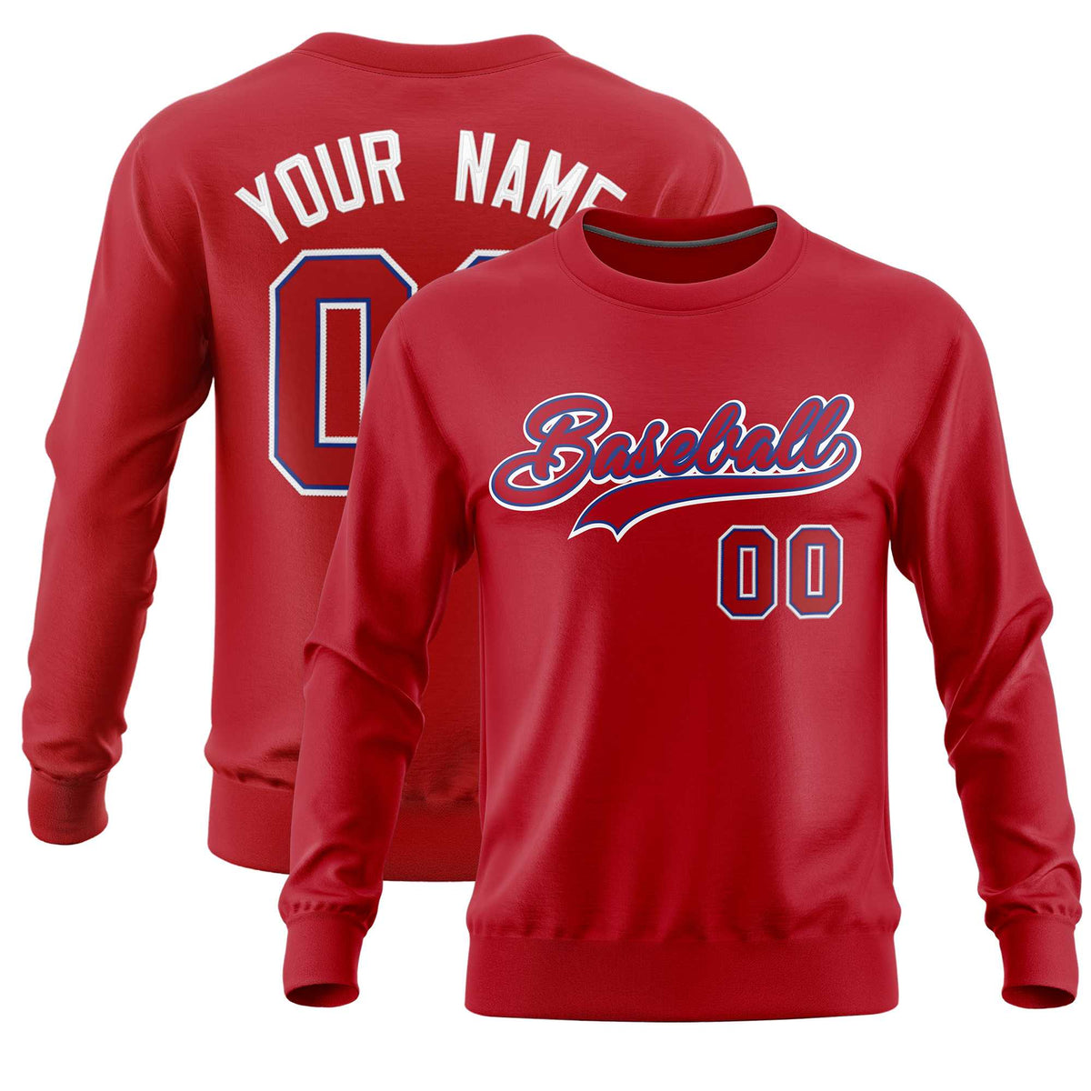 Custom Red Classic Style Personalized Uniform Pullover Hoodie| KXKSHOP