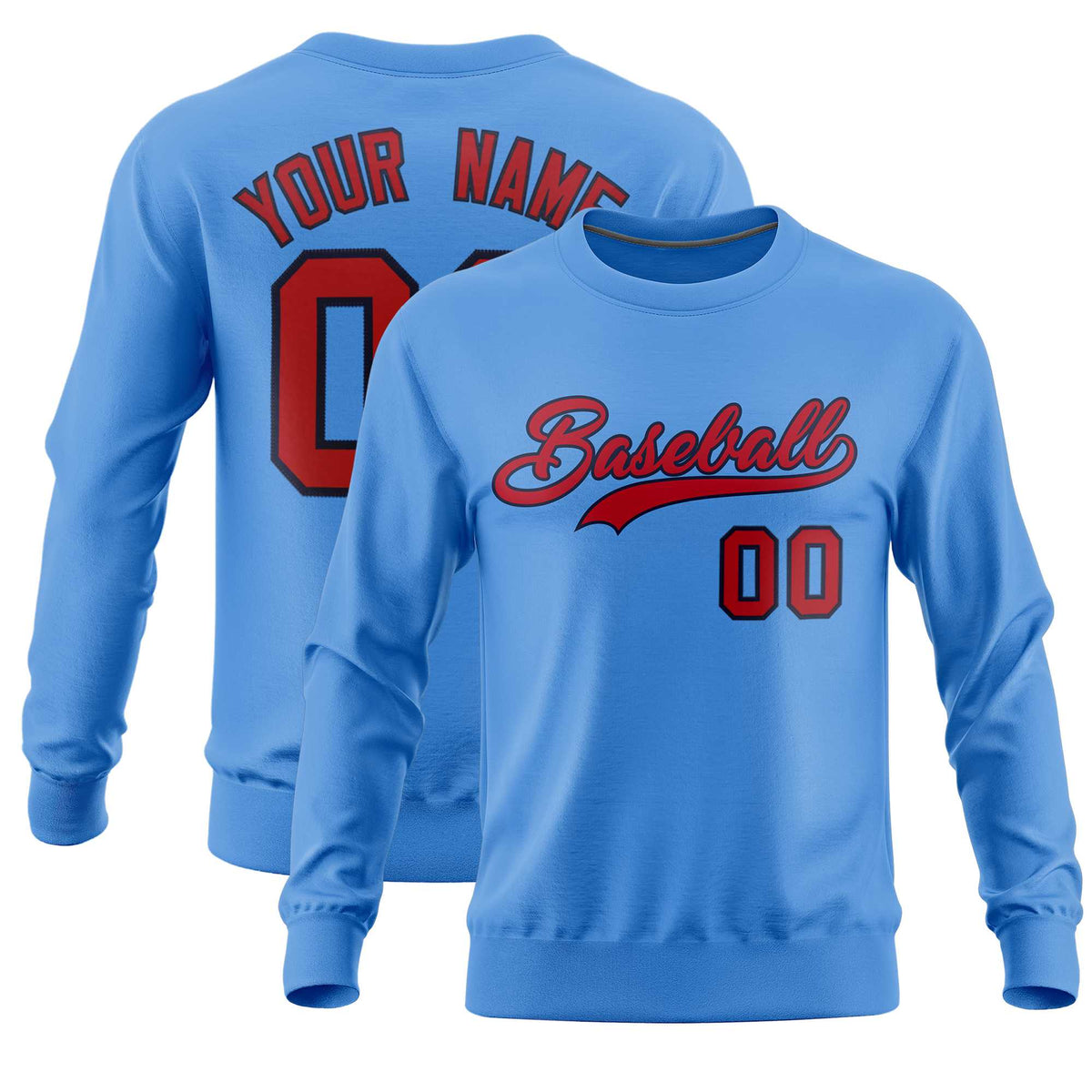 Custom Powder Blue Classic Style Personalized Uniform Pullover Hoodie| KXKSHOP
