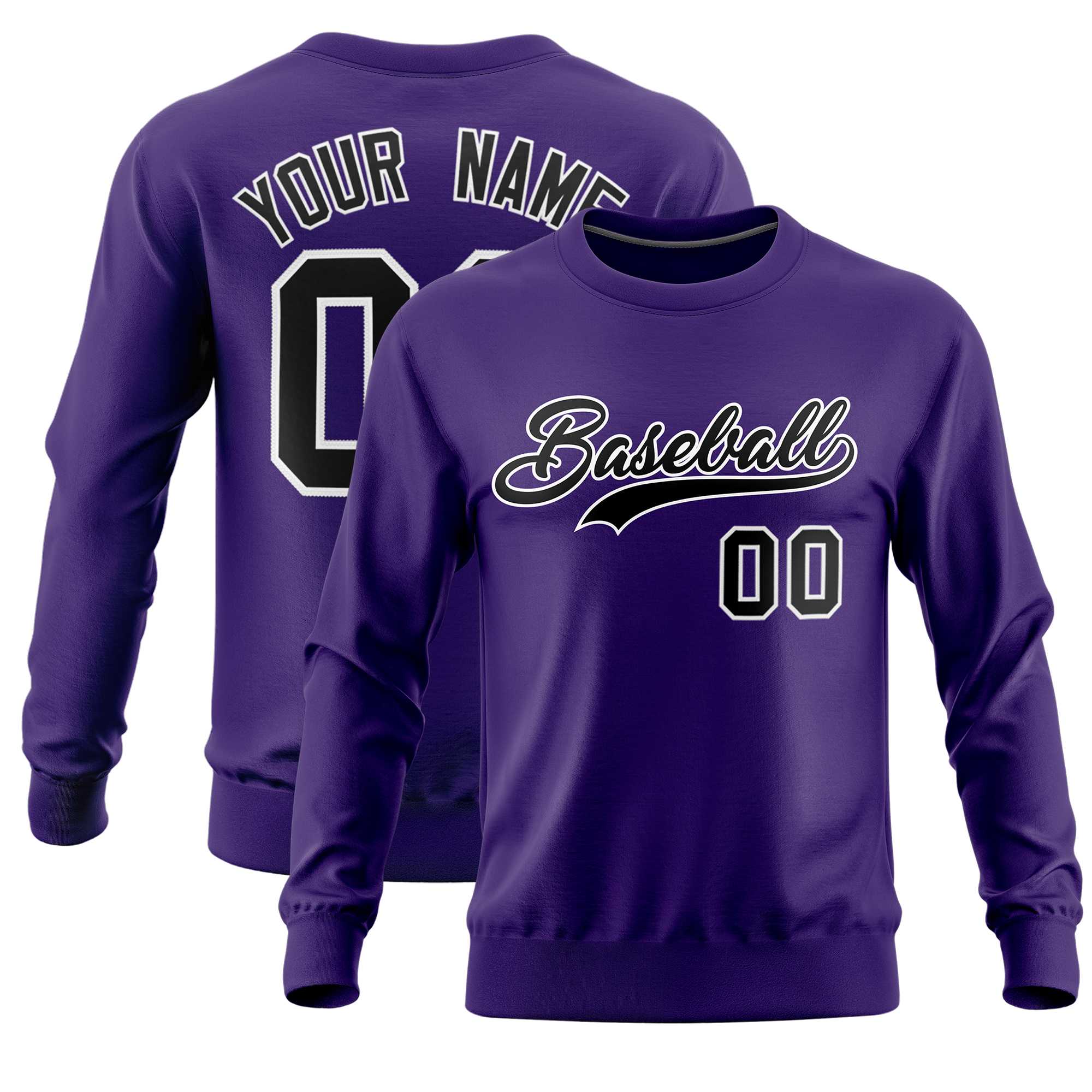 Custom Purple Classic Style Personalized Uniform Pullover Hoodie| KXKSHOP