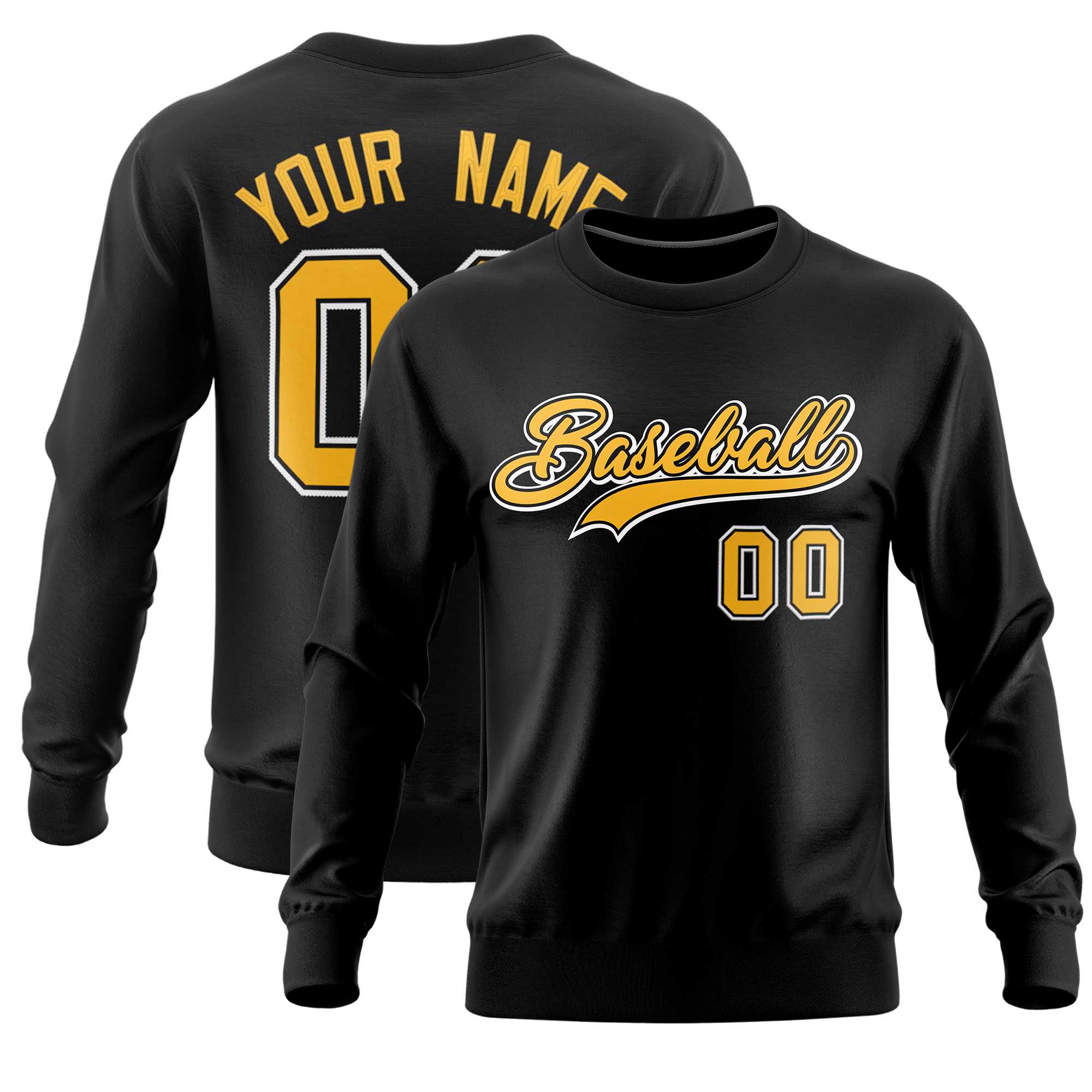 Custom Black Classic Style Personalized Uniform Pullover Hoodie| KXKSHOP