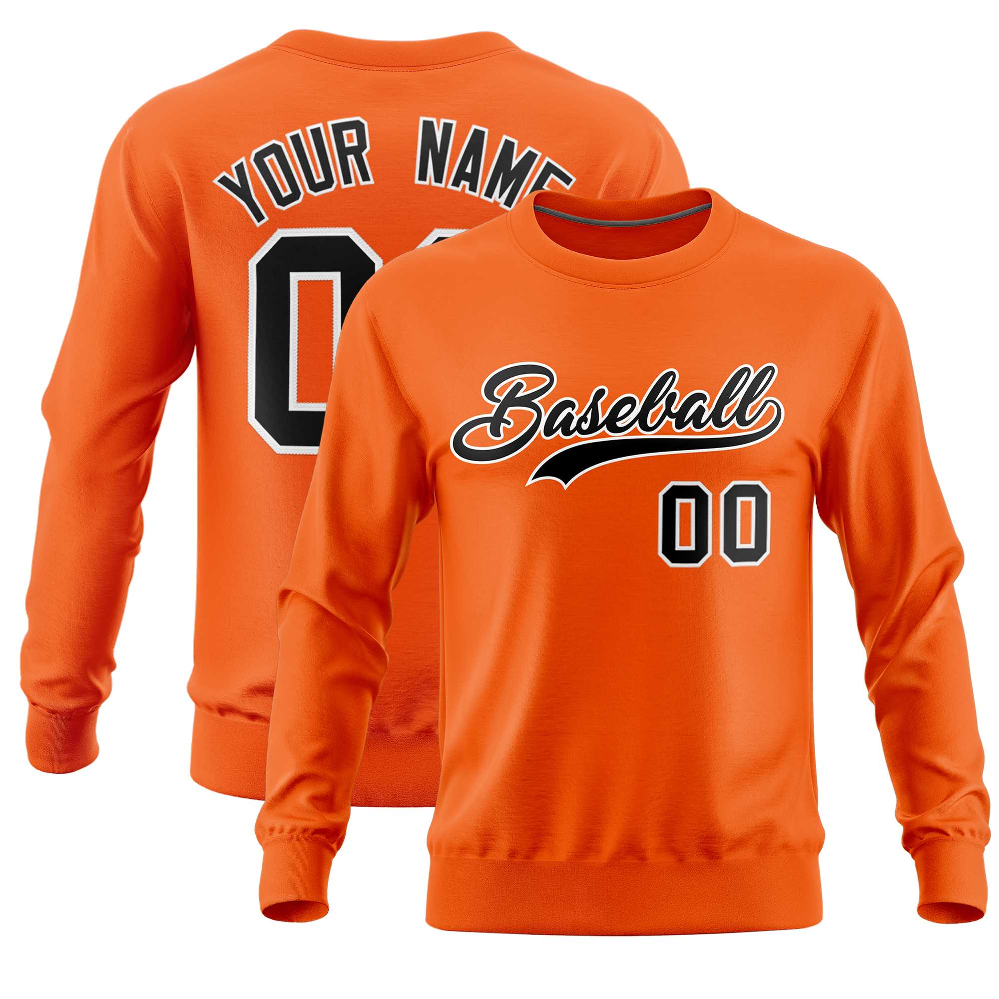 Custom Orange Classic Style Personalized Uniform Pullover Hoodie| KXKSHOP