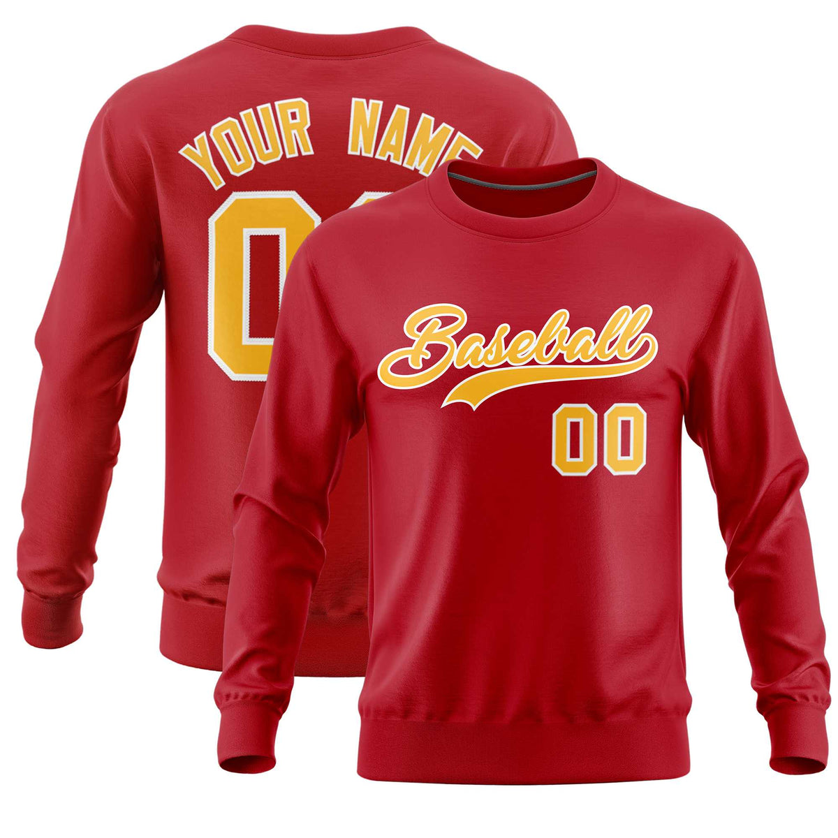 Custom Red Classic Style Personalized Uniform Pullover Hoodie| KXKSHOP