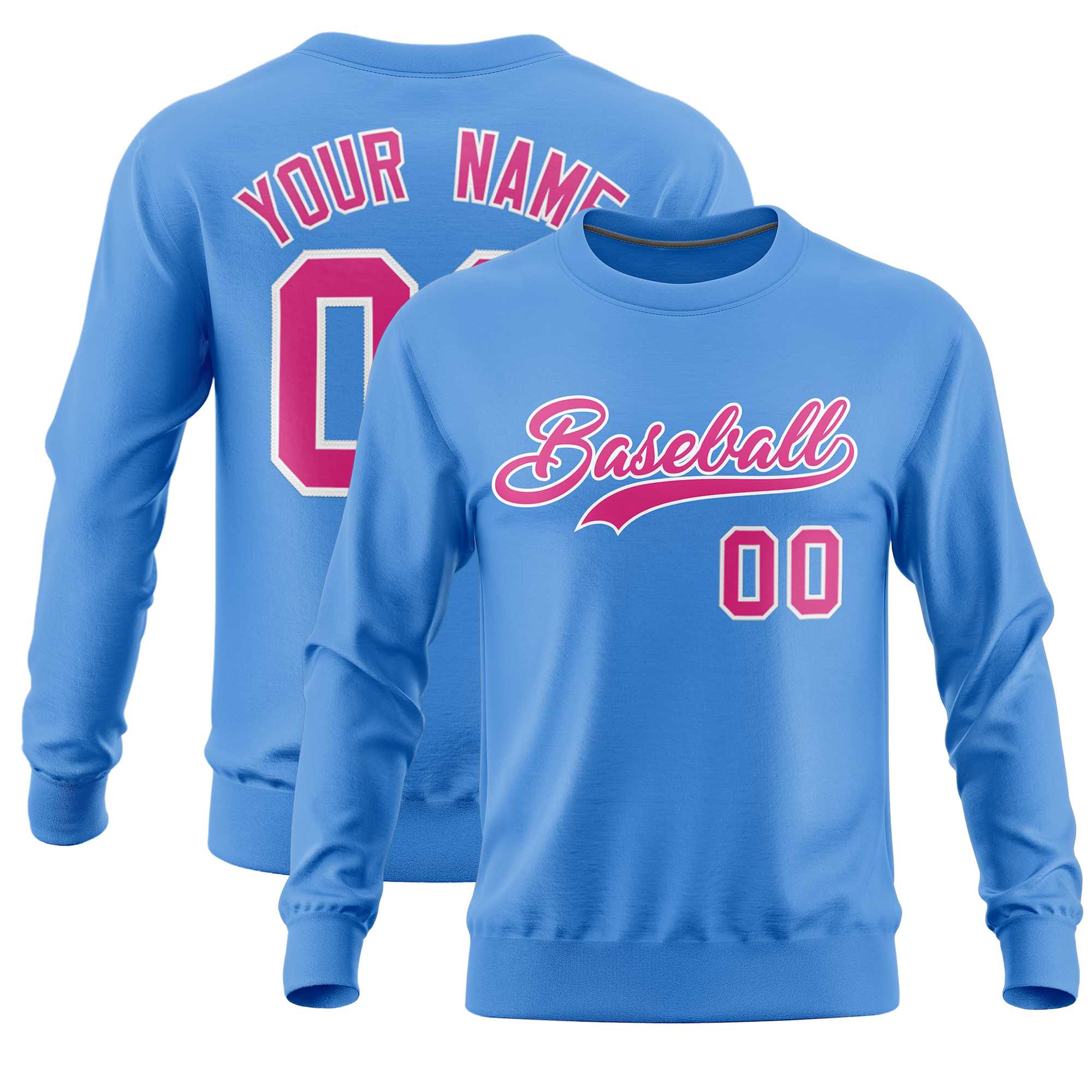Custom Powder Blue Classic Style Personalized Uniform Pullover Hoodie| KXKSHOP