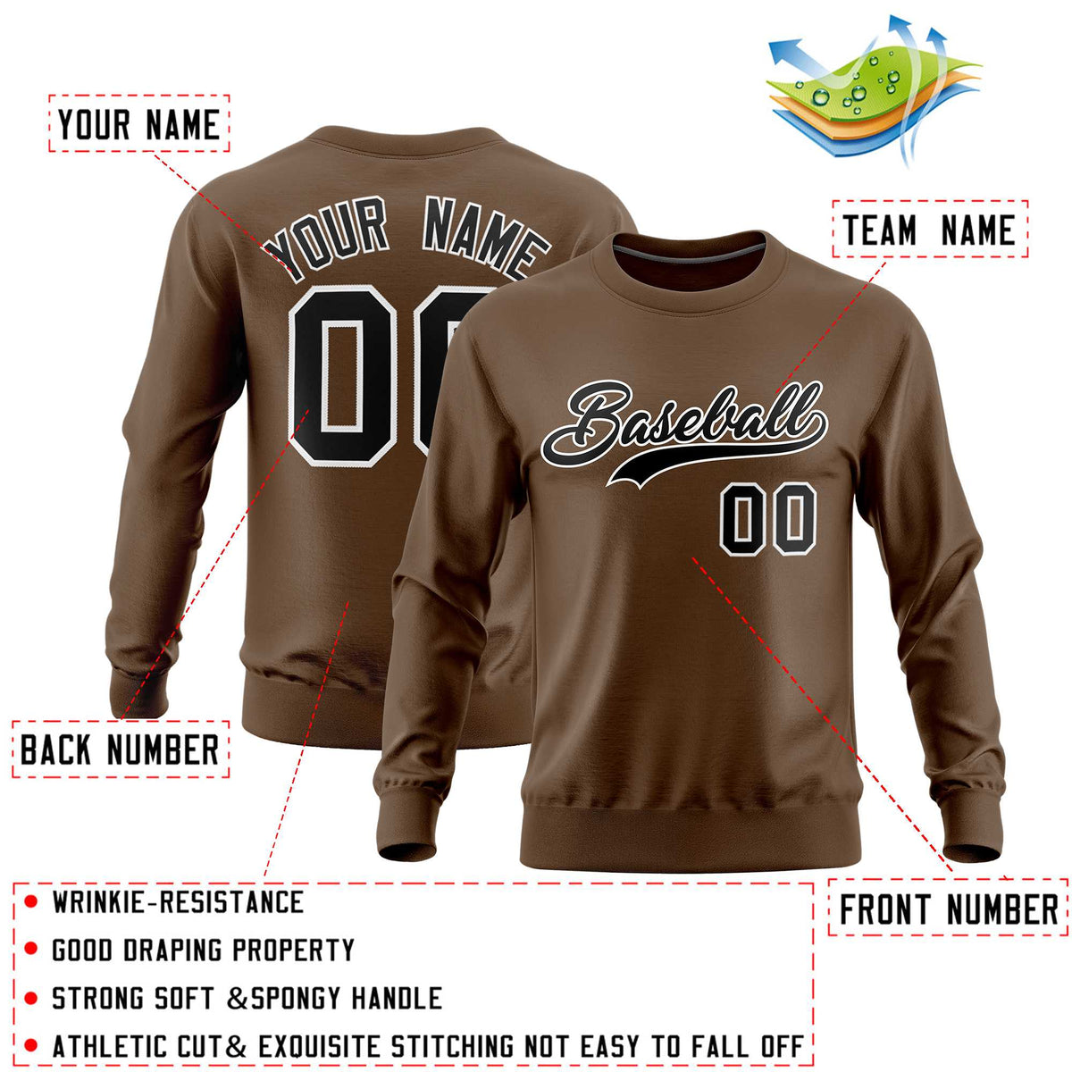 Custom Light Brown Classic Style Personalized Uniform Pullover Hoodie| KXKSHOP