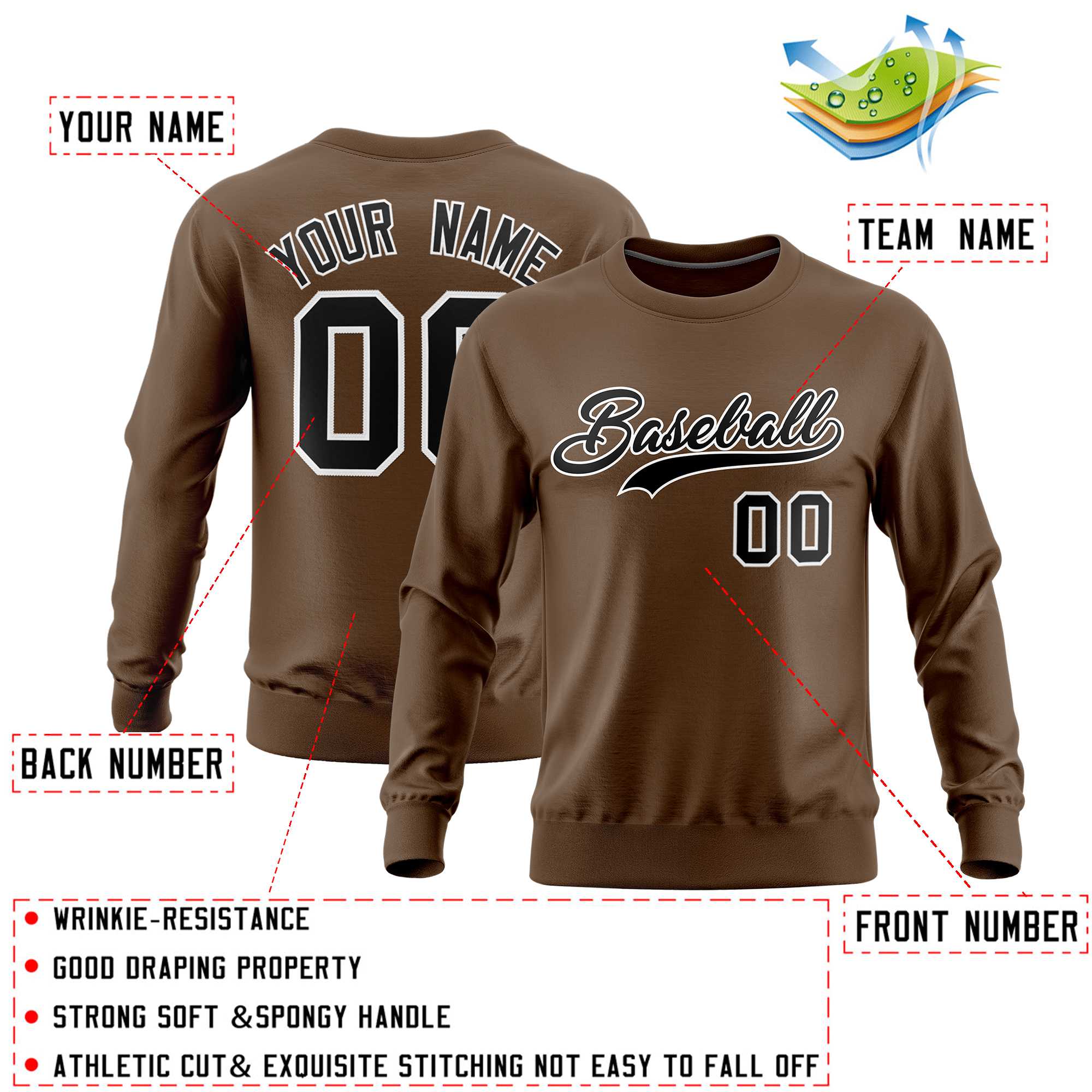 Custom Light Brown Classic Style Personalized Uniform Pullover Hoodie| KXKSHOP