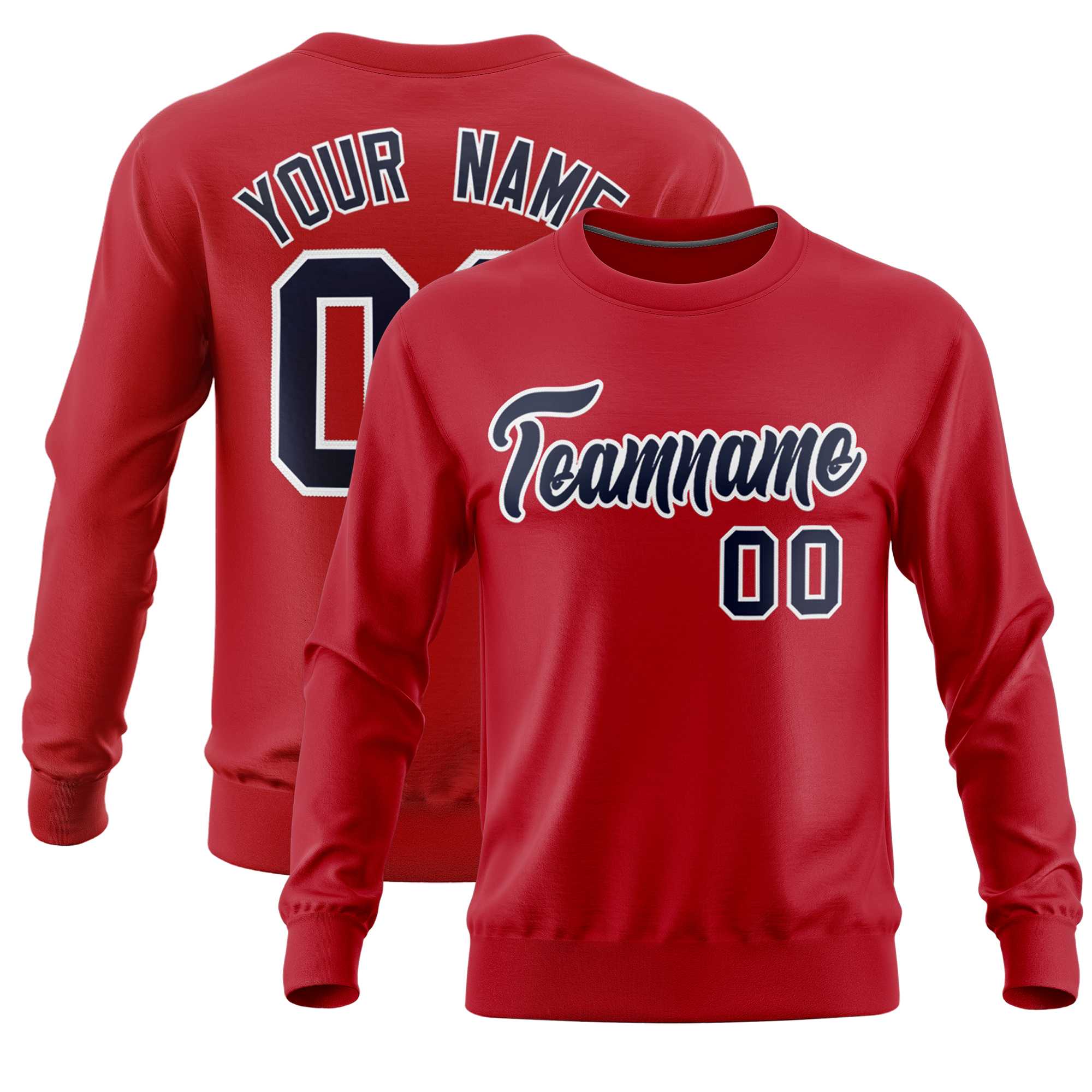 Custom Red Classic Style Personalized Uniform Pullover Hoodie| KXKSHOP