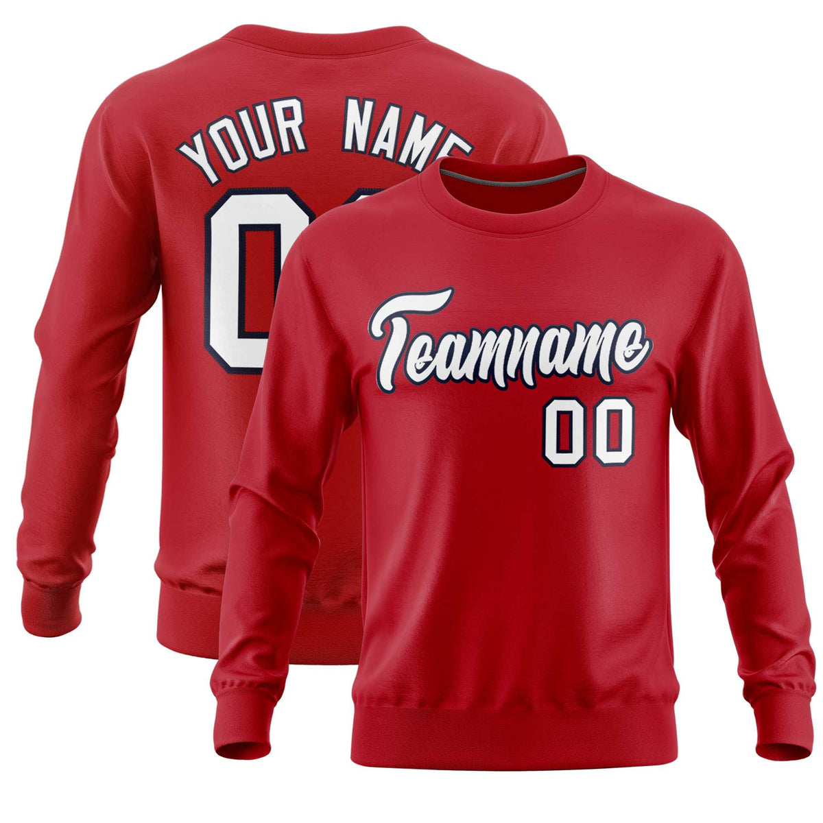 Custom Red Classic Style Personalized Uniform Pullover Hoodie| KXKSHOP