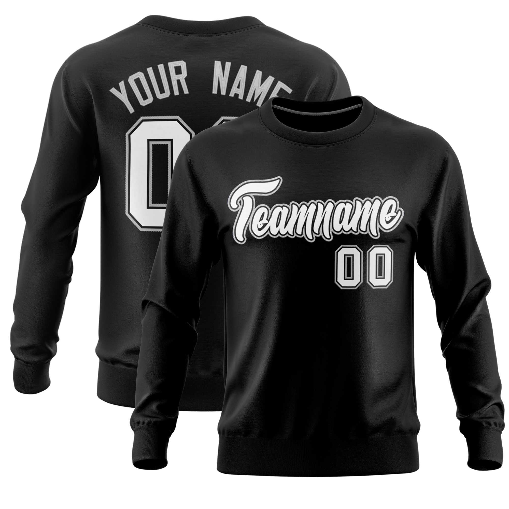 Custom Black Classic Style Personalized Uniform Pullover Hoodie| KXKSHOP