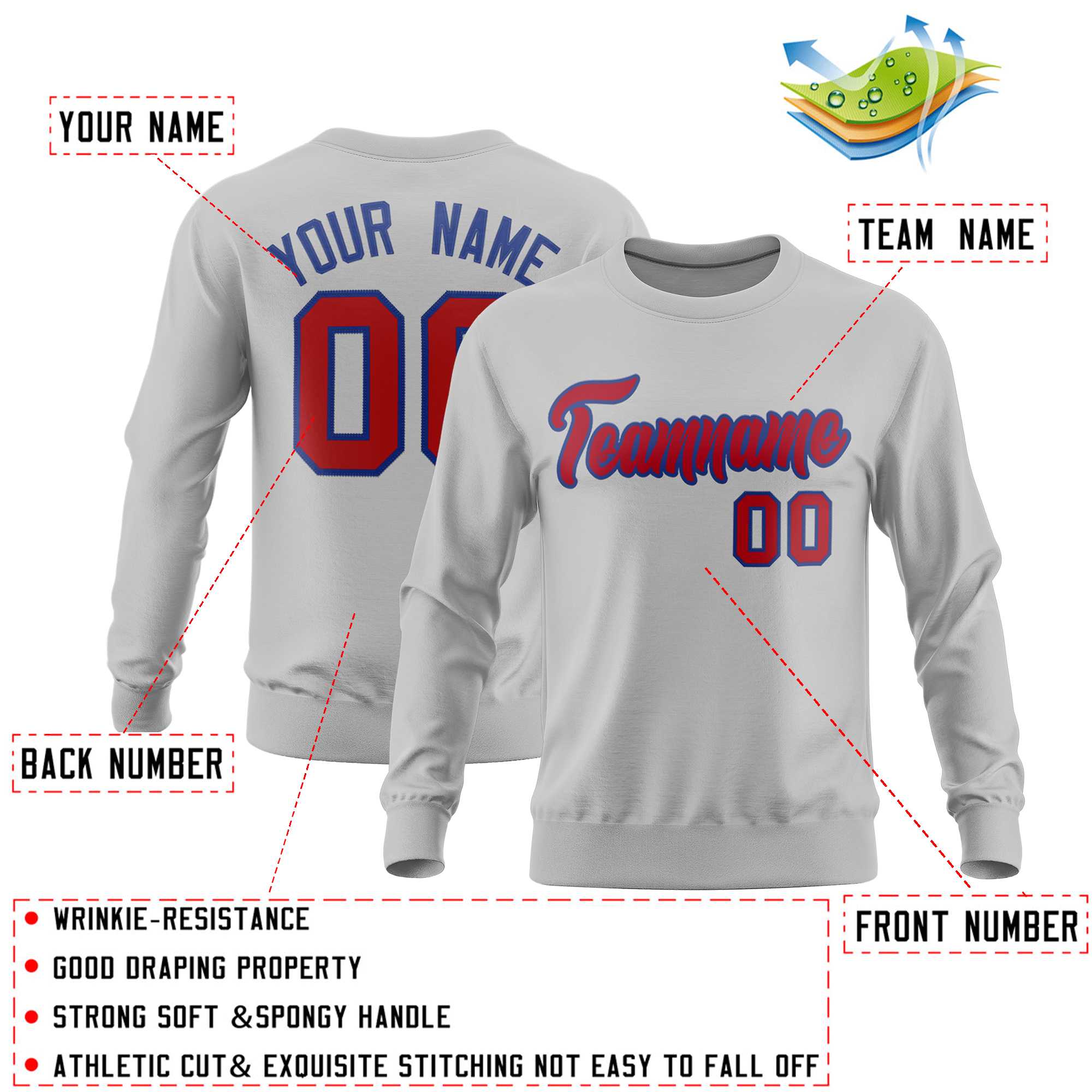 Custom Gray Classic Style Personalized Uniform Pullover Hoodie| KXKSHOP