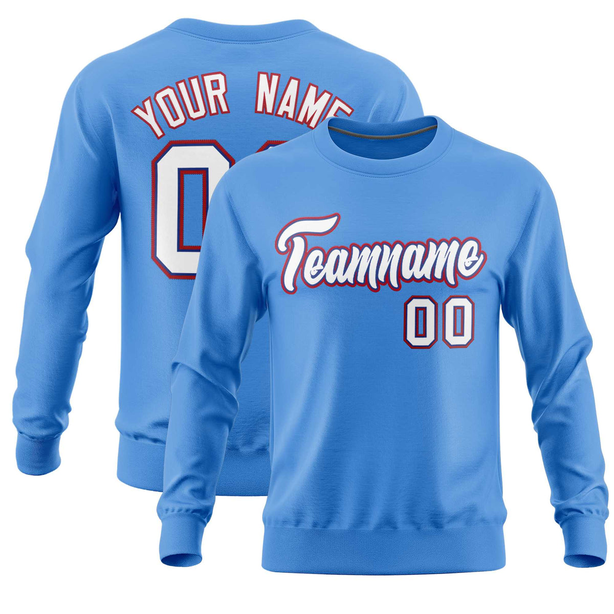 Custom Powder Blue Classic Style Personalized Uniform Pullover Hoodie| KXKSHOP